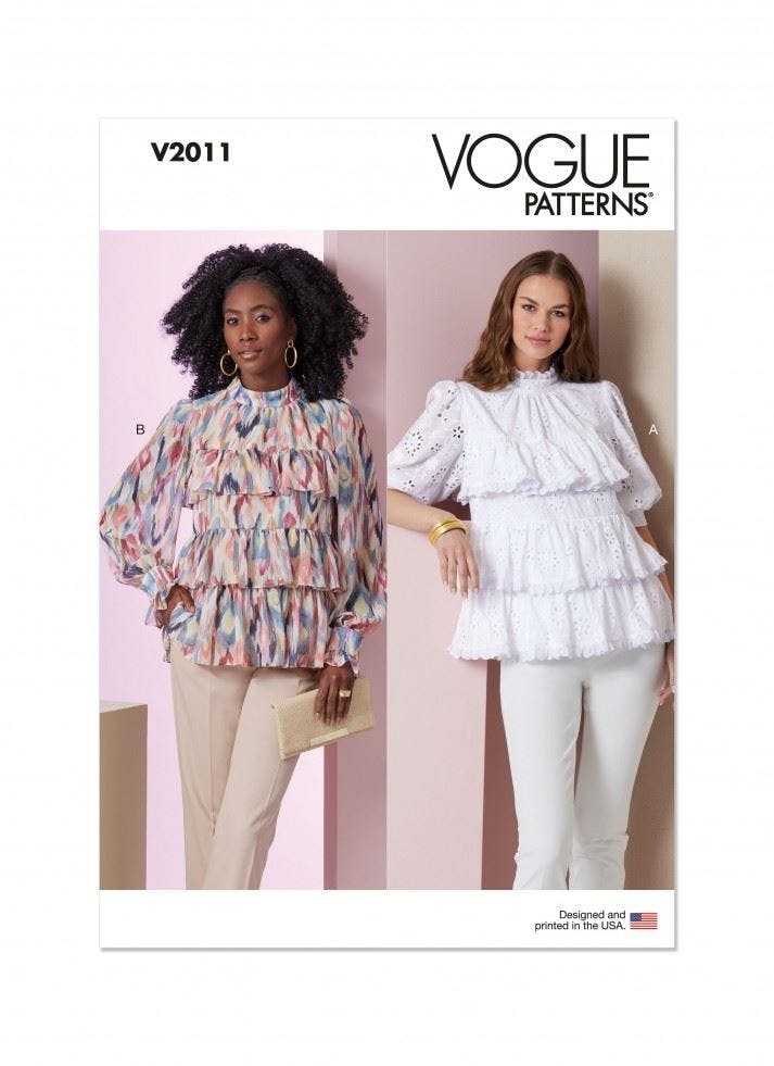 Vogue Women's Sewing Pattern 2011, Tops For B5 (8-10-12-14-16) - Intermediate - Y5 (18-20-22-24-26)