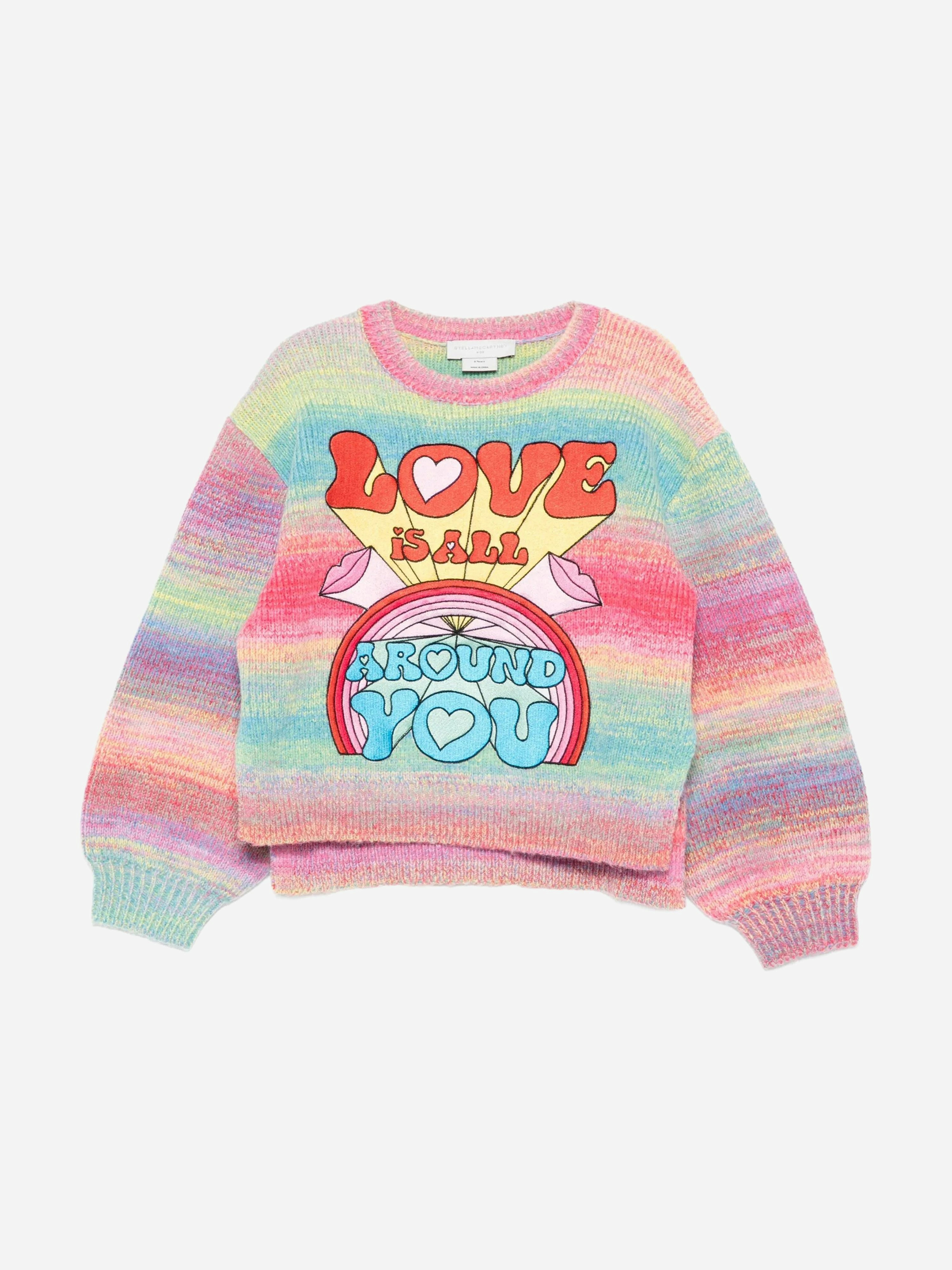 Stella Mccartney Kids Girls Stella Mccartney Striped Love Jumper In Multicolour - Multicoloured - 14 Yrs