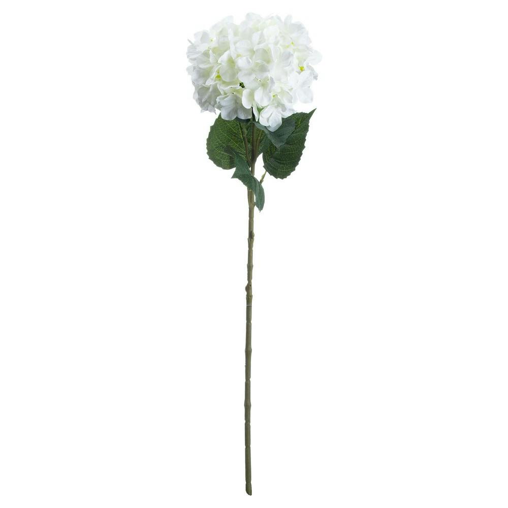 Hill Interiors White Artificial Single Stem Hydrangea - One Size