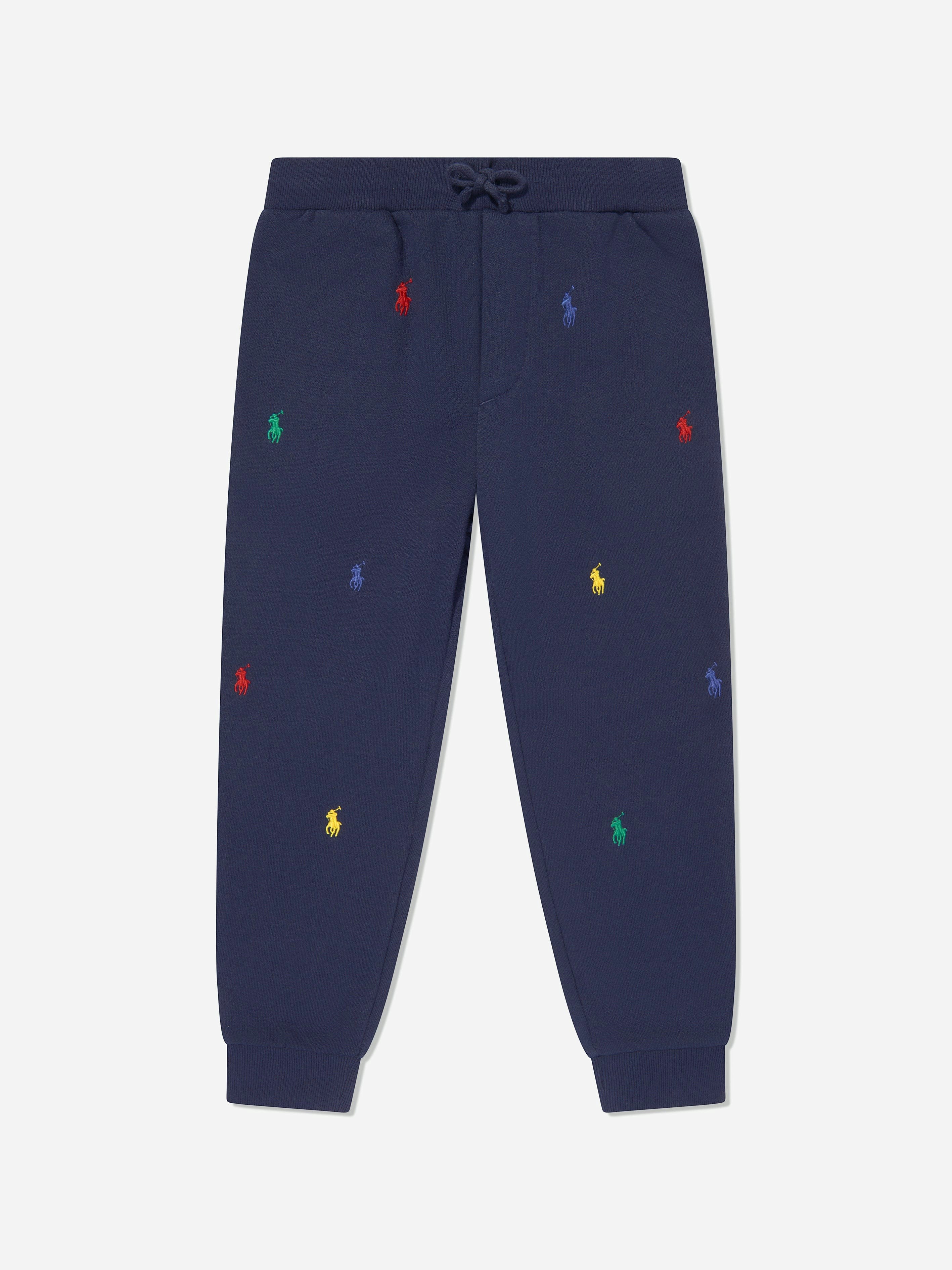 Ralph Lauren Kids Boys Blue Logo Joggers In Navy - 7 Yrs