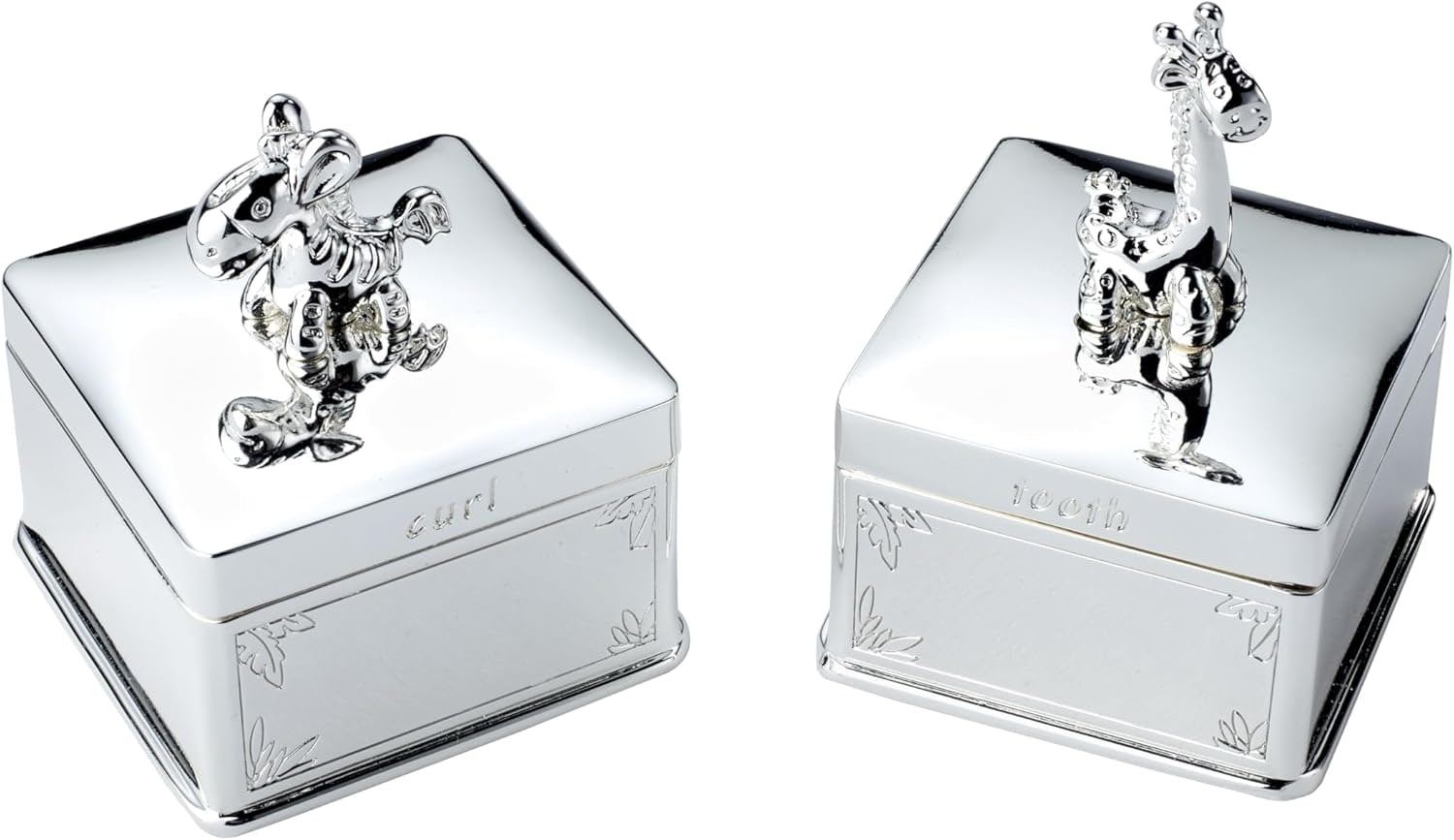 Arthur Price Silver Bambino 'Giraffe' Plated First Curl And First Tooth Trinket Boxes Luxury Children's Gift