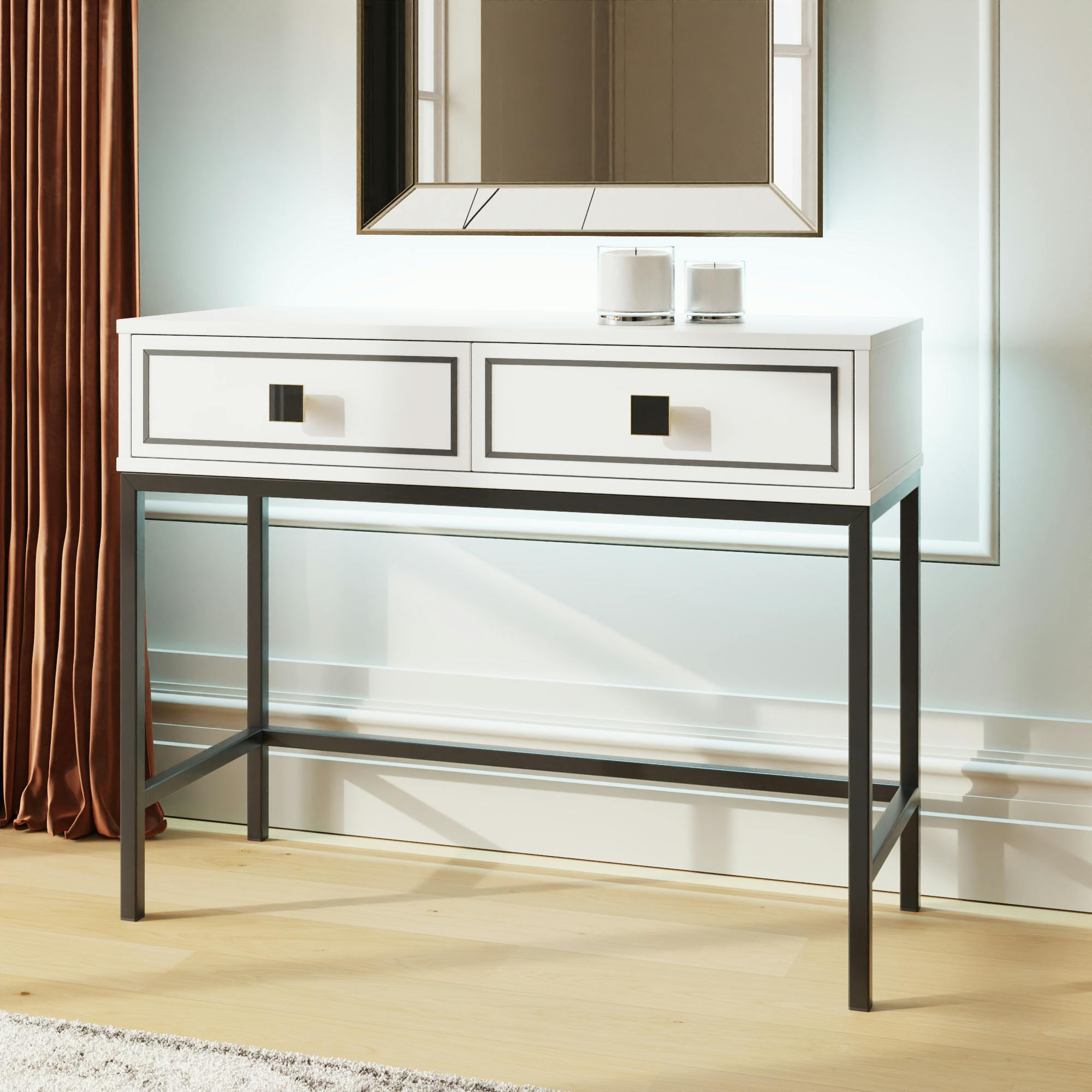 Rackhams White/Black Mia Console Table