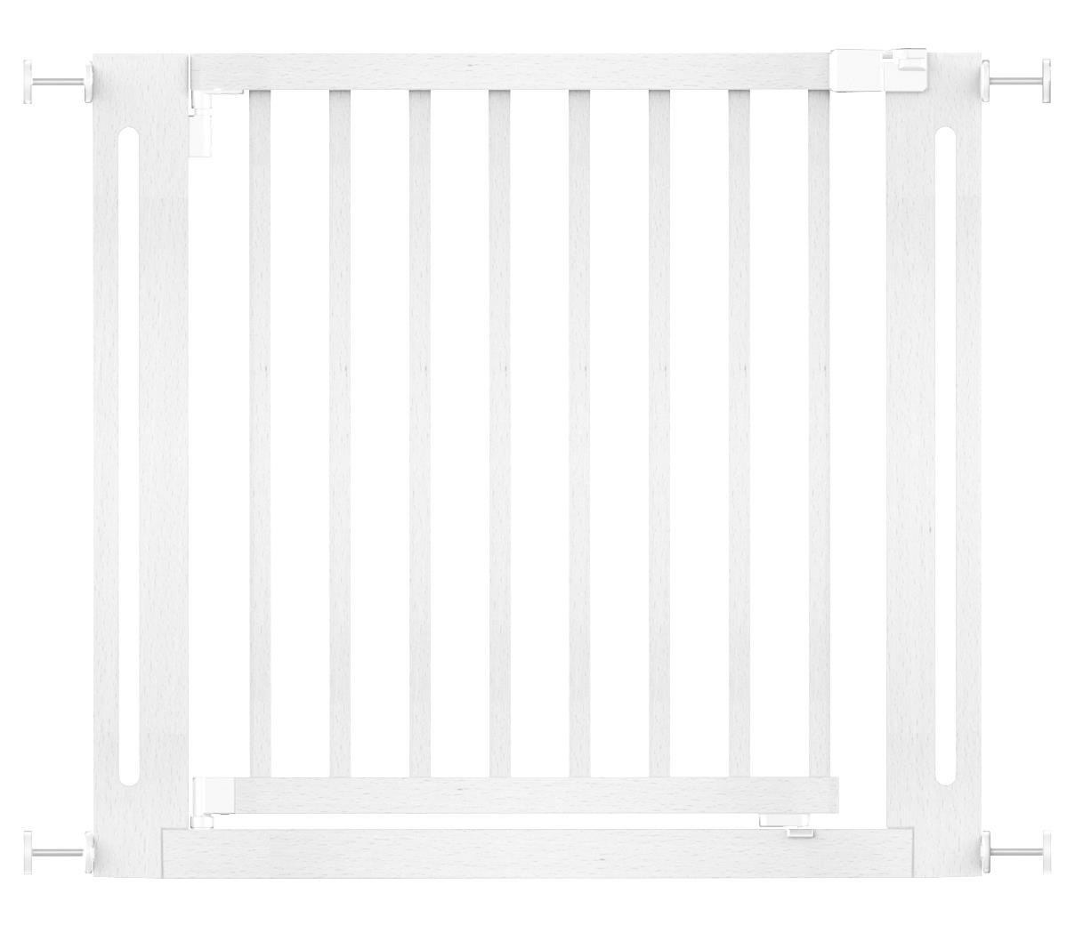 Safetots White Wooden Elegance Gate, 87Cm - 95Cm, Pressure Fit Safety Gate, 65Cm Extra Wide Doorway, Easy Installation - Wood - 87Cm -95Cm