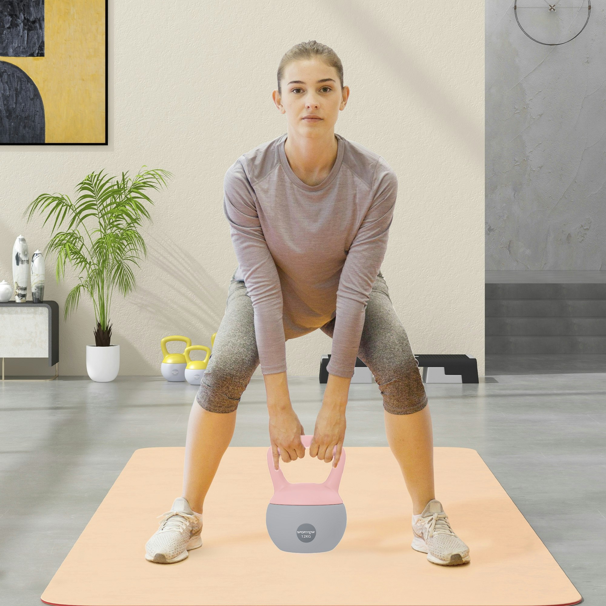 Sportnow Pink Kettlebell With Soft Body And Non-Slip Handle - 21W X 21D X 30Hcm - 12