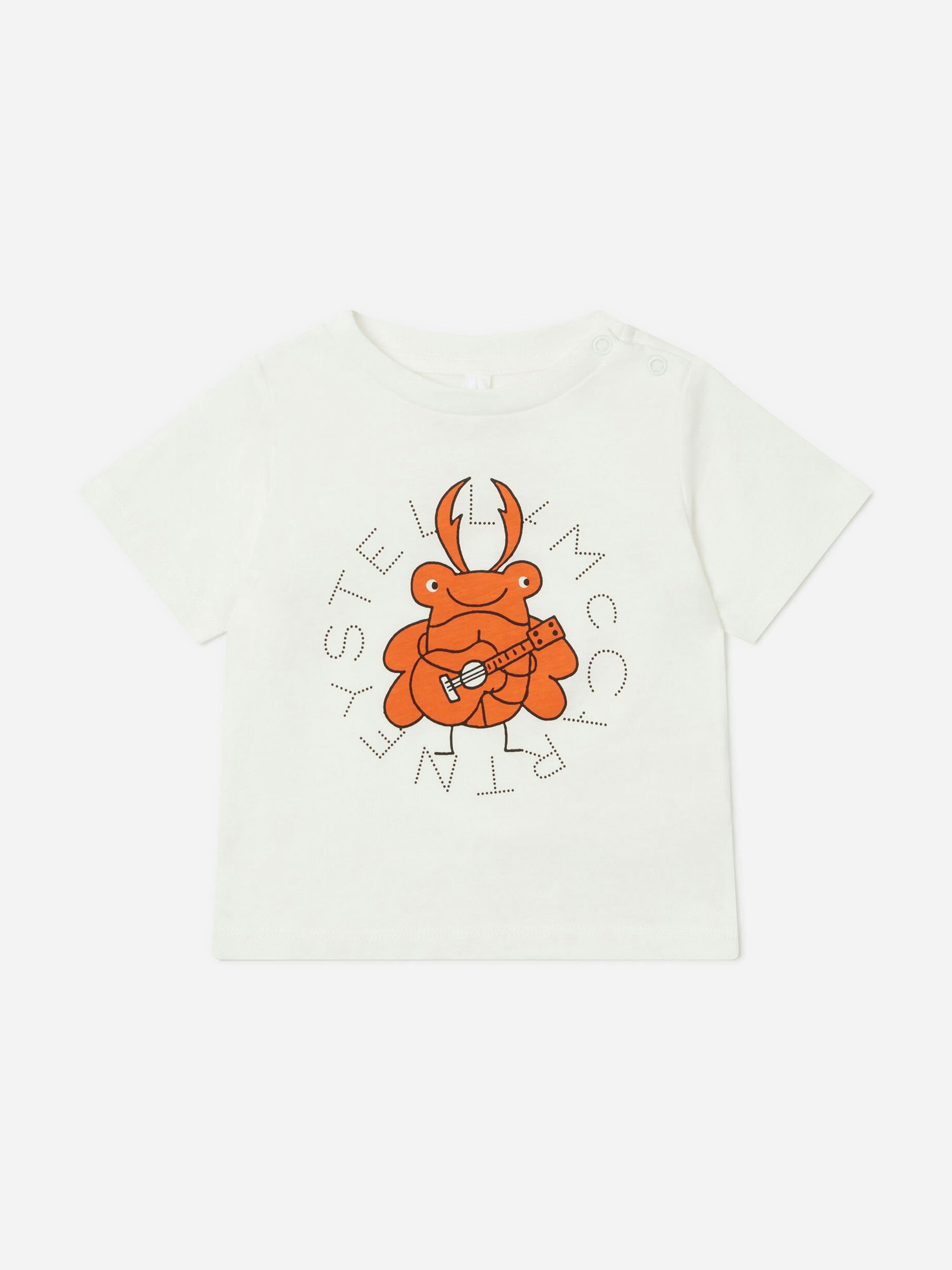Stella Mccartney Kids Boys Ivory Stella Mccartney Baby Beetle Logo T-Shirt In - 36 Mths