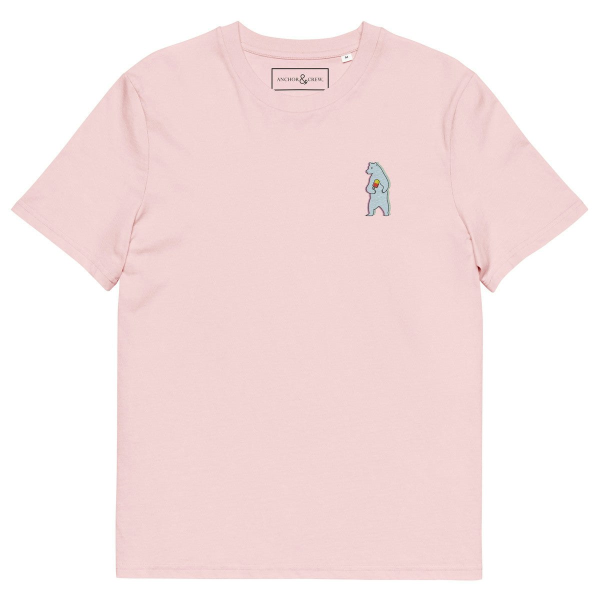 Anchor & Crew Pink Polar Bear Day Out In The Wild Organic Cotton Embroidered T-Shirt - Xl - Cotton