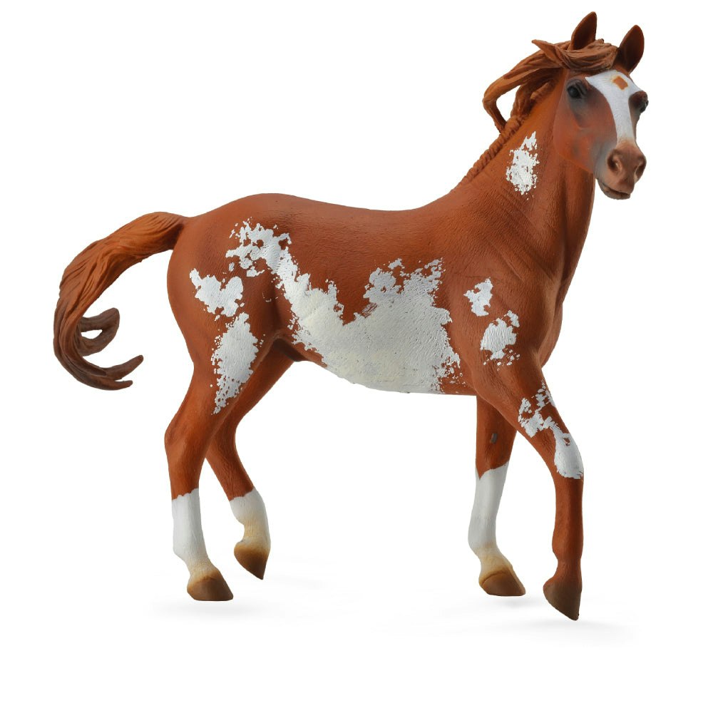 Collecta Mustang Stallion Chestnut Overo Horse Toy - Hand-Painted And Designed By Experts