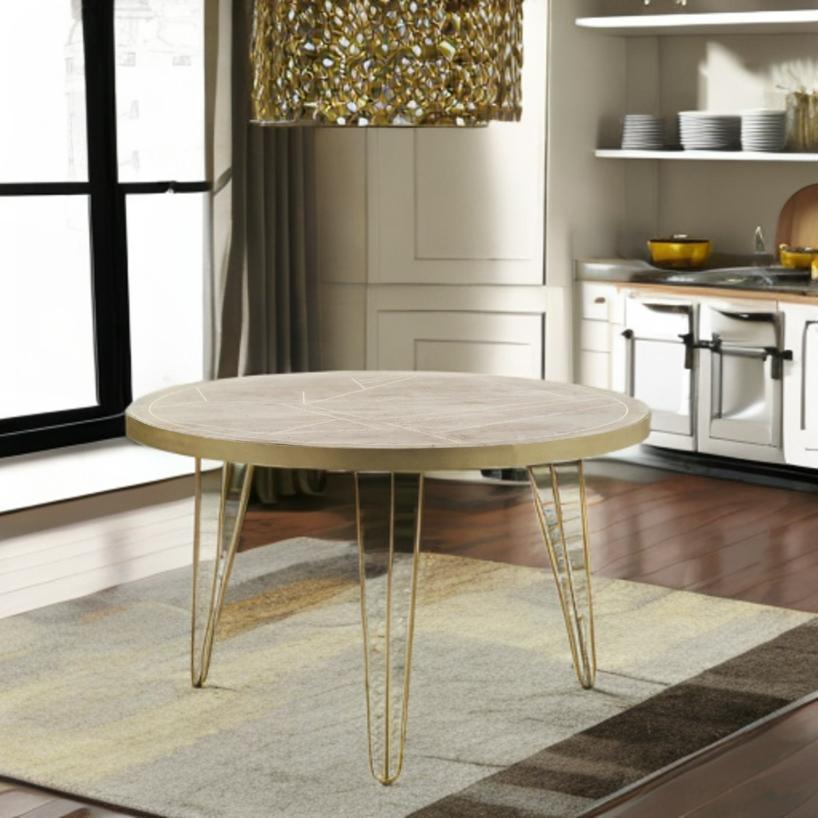 Ih Design Light Round Solid Wood Dining Table 4 Seats Barbuto Mango - Wood - 120Cm X 120Cm X 76Cm (Lxdxh) - Dining Table