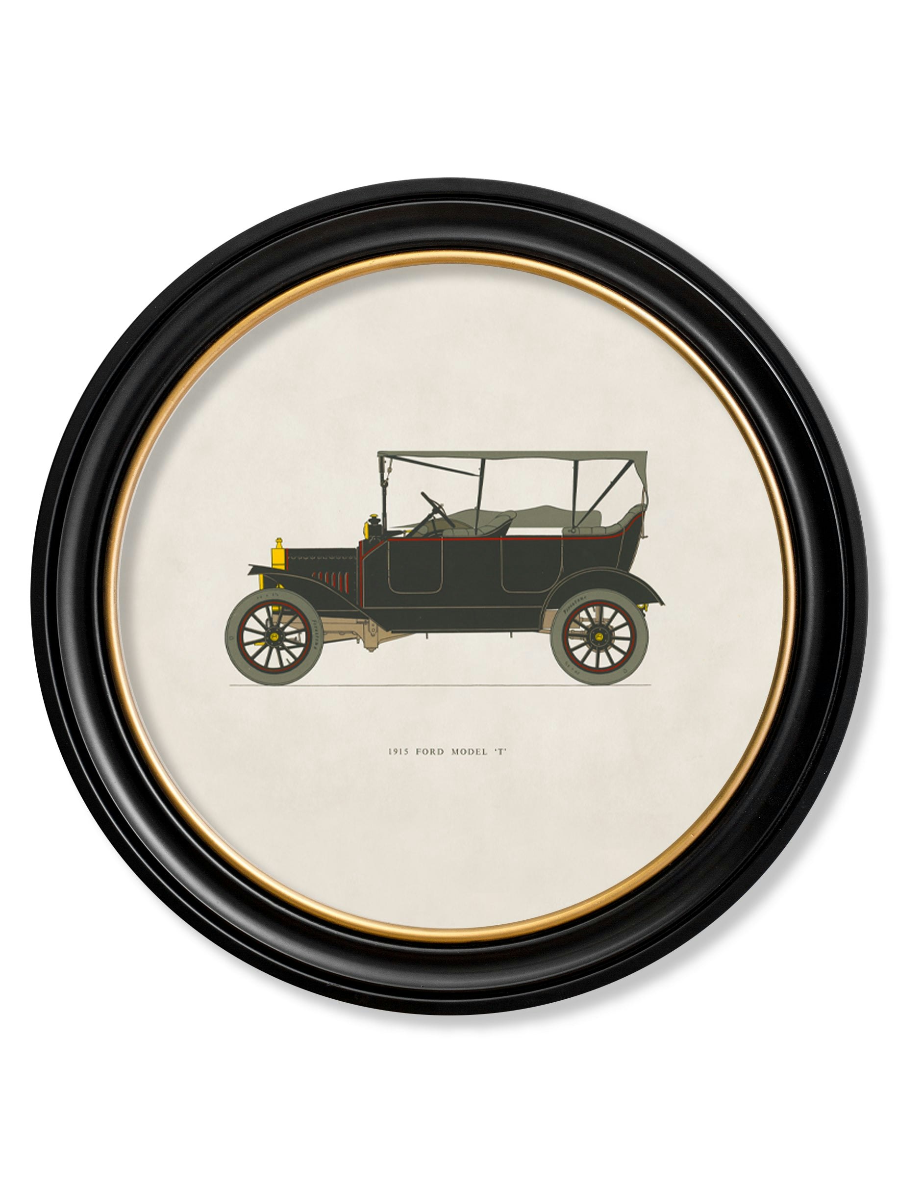 Rackhams 1915 Ford Model 'T' In Round Frame - 70 X 70Cm - Oxford Round