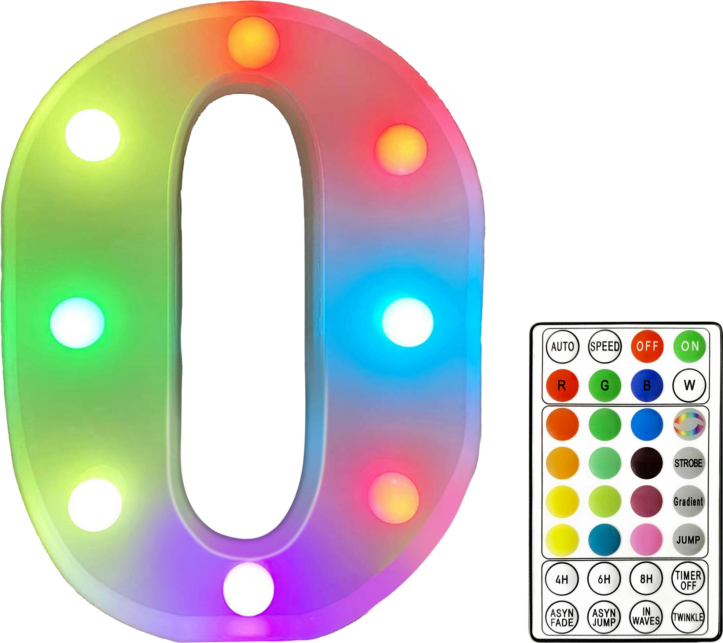 St Helens Light Battery Operated Rgb Letter With Remote Control Letter O