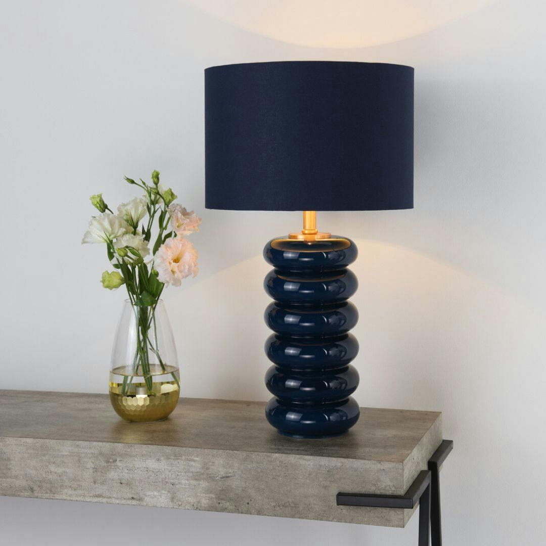 Pagazzi Lighting Blue Portia Glass Table Lamp
