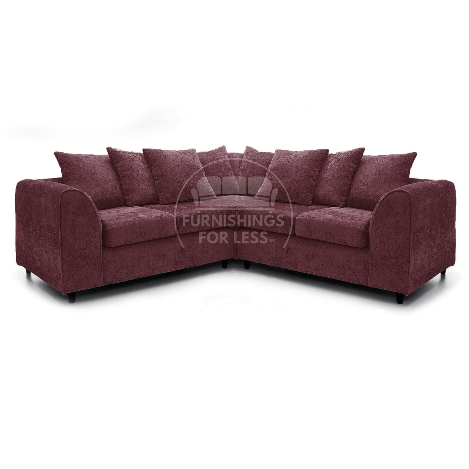 Rackhams Purple Monaco Chenille Fabric 5 Seater Corner Sofa