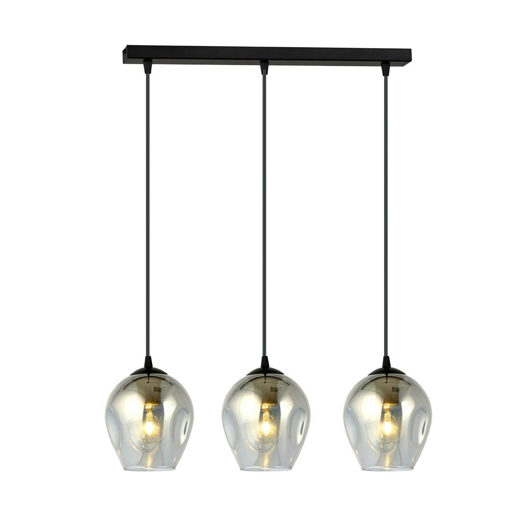 Emibig Black Istar Pendant Lamp 3 X E27 With Graphite Shade
