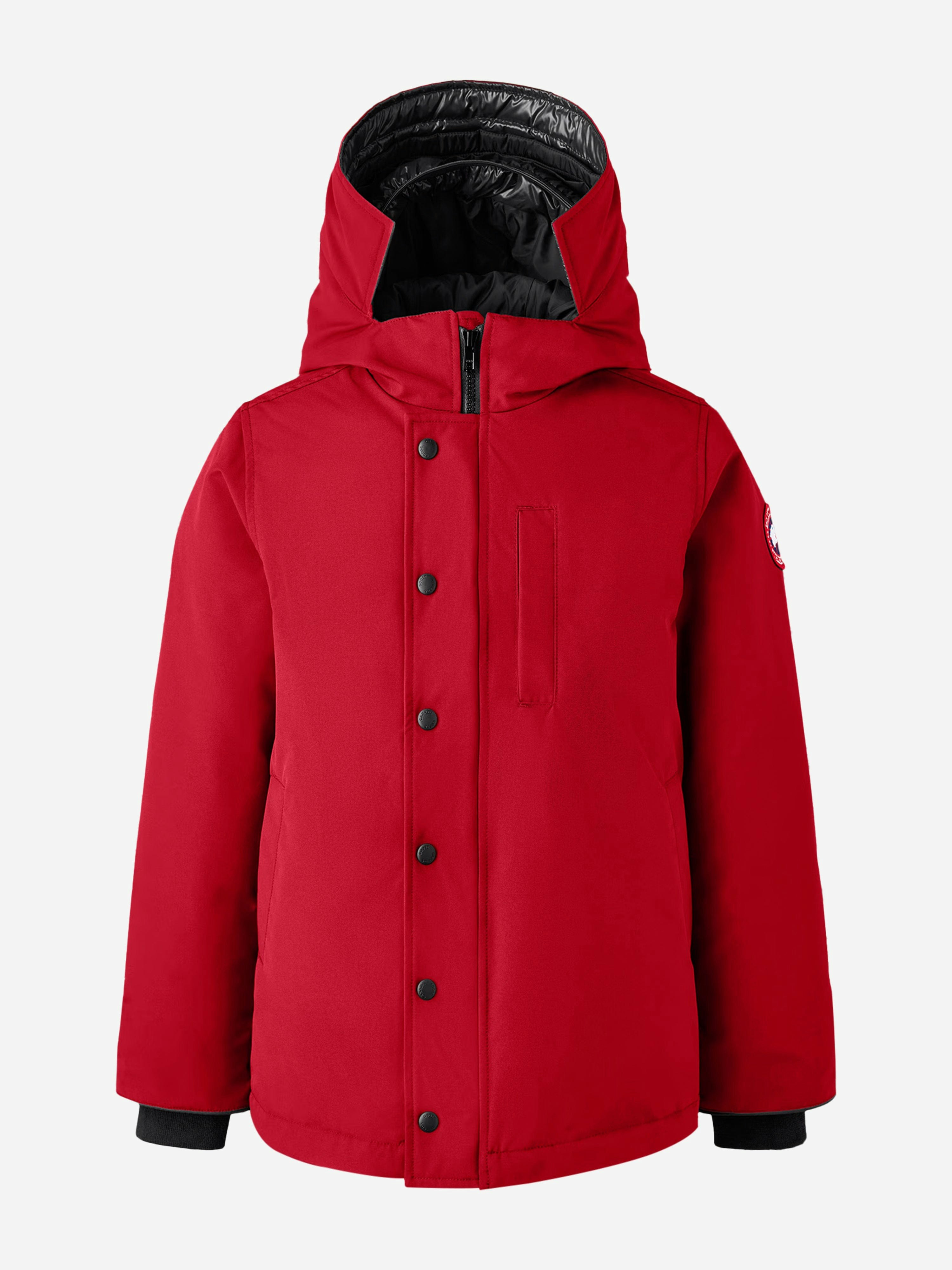 Canada Goose Boys Red Kids Down Padded Logan Parka Jacket In - Xs (6 Yrs)