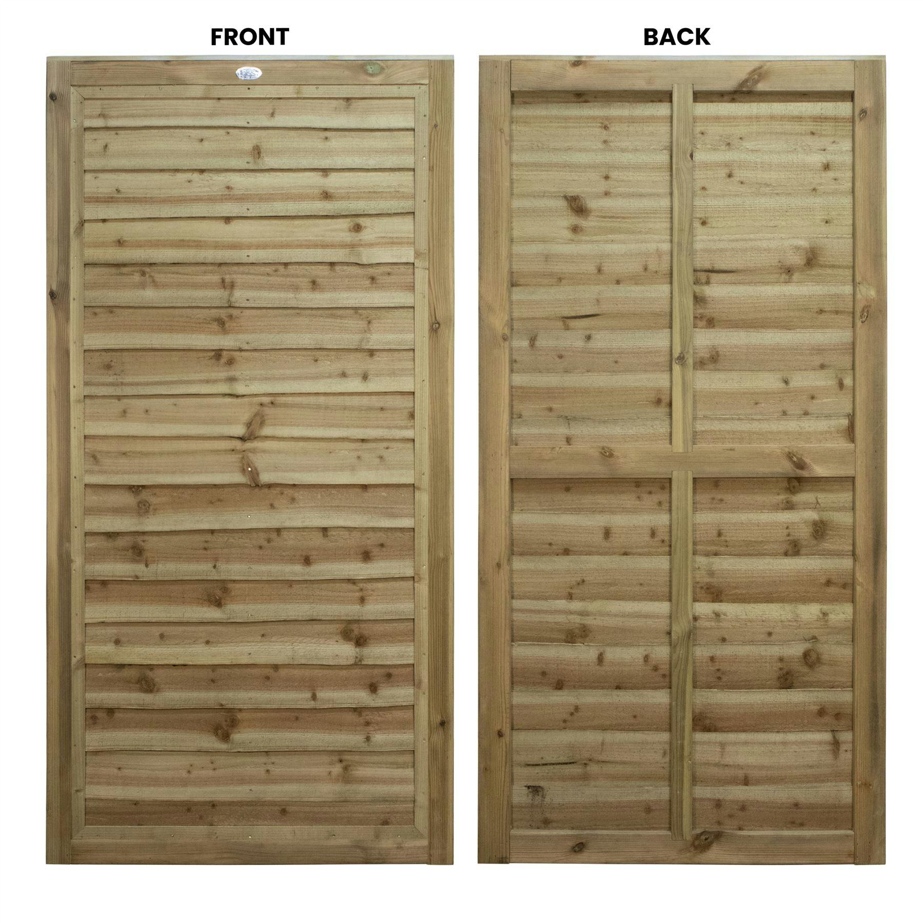 B&Q - Premier Lap Wooden Garden Gate H.180 Cm X W.90 Cm Horizontal Waney Boards Fully Framed Pedestrian Rear Side Entrance - Image 2