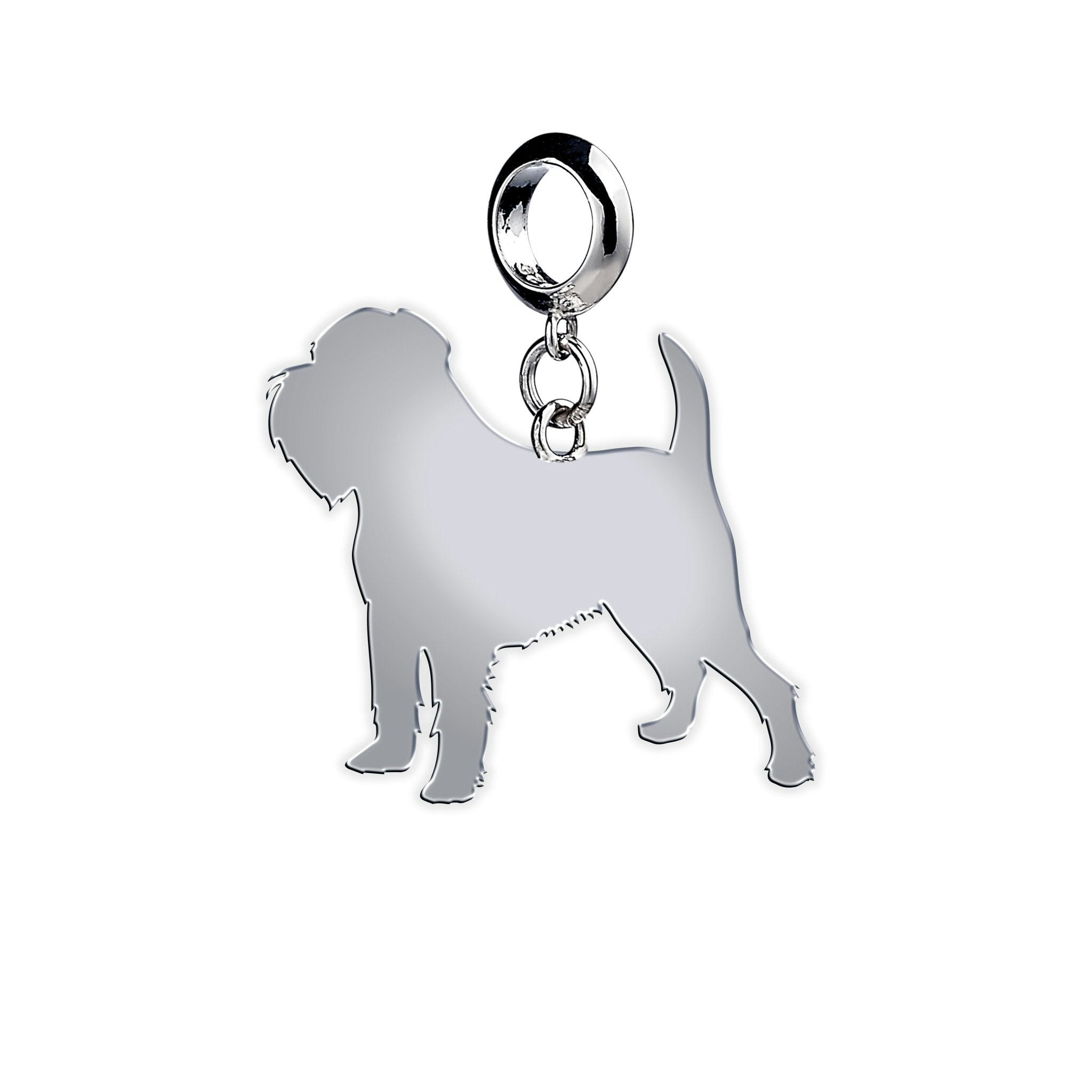 Mylee London Silver Griffon Bruxellois Silhouette Charm - Yes - Slider Charm