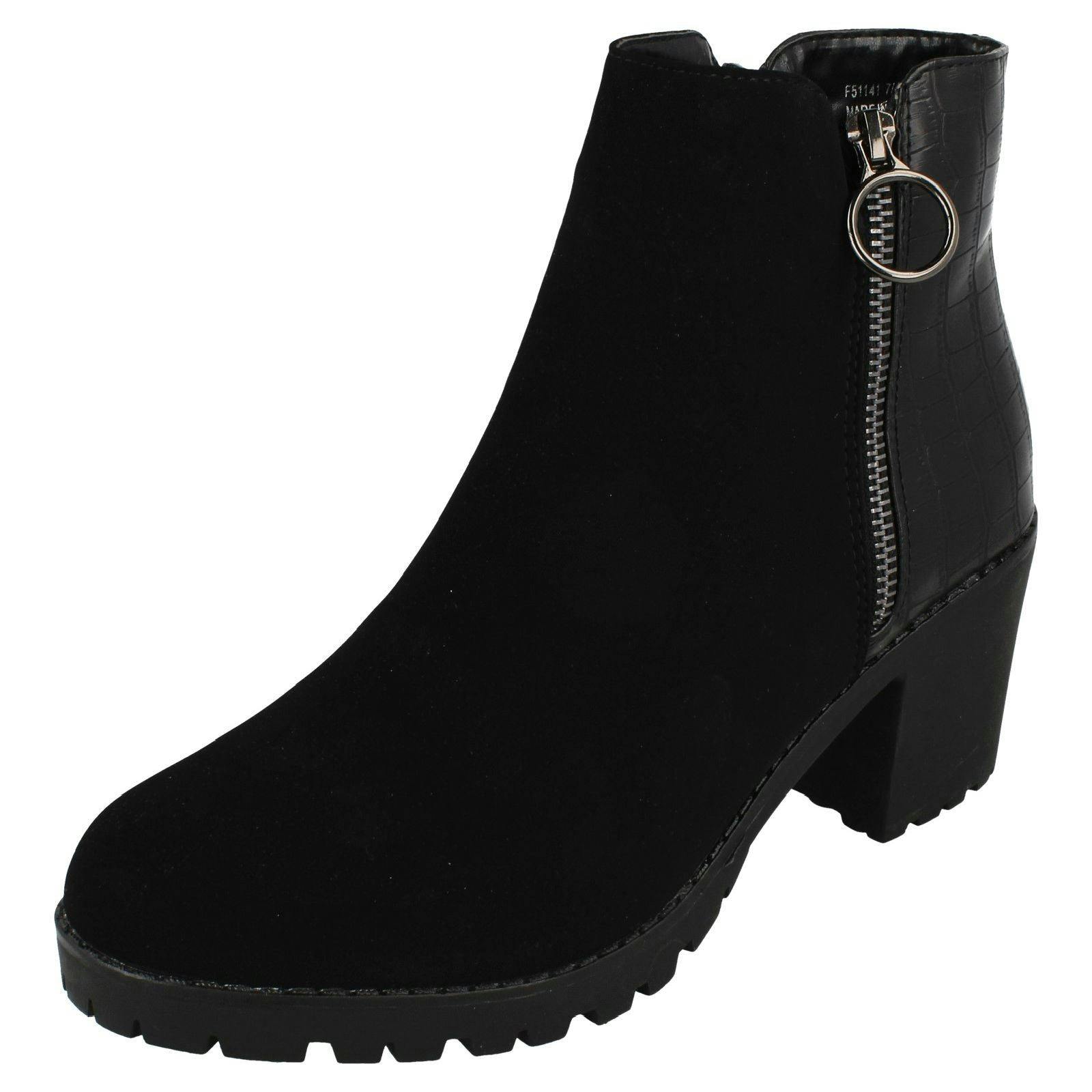 Spot On Women's Black Ankle Boots - Uk 6