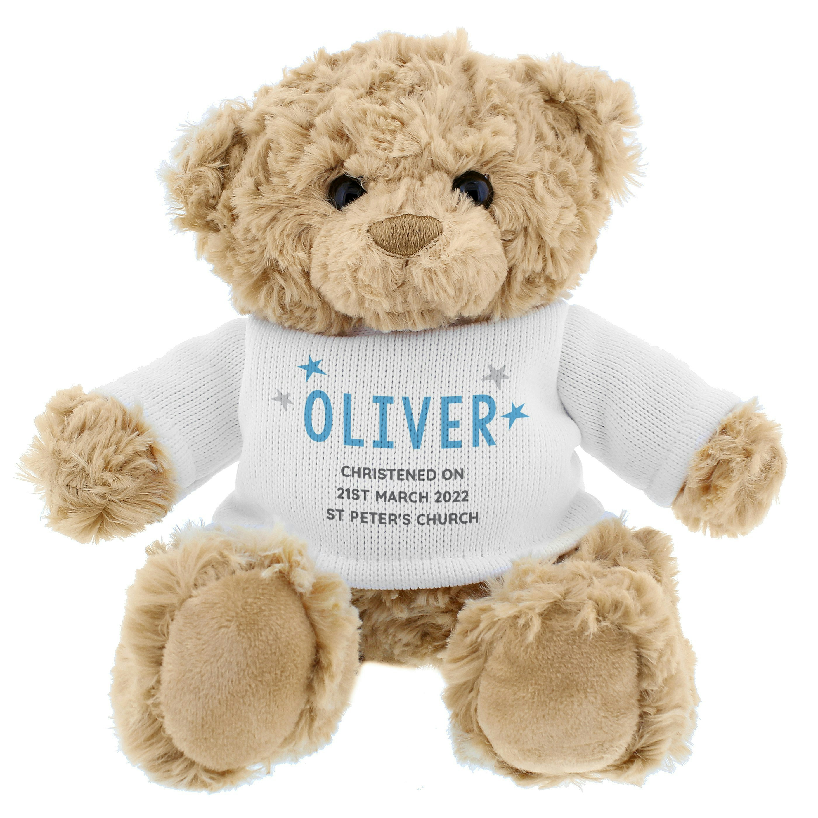 Personalised Memento Company Blue Personalised Message Teddy Bear