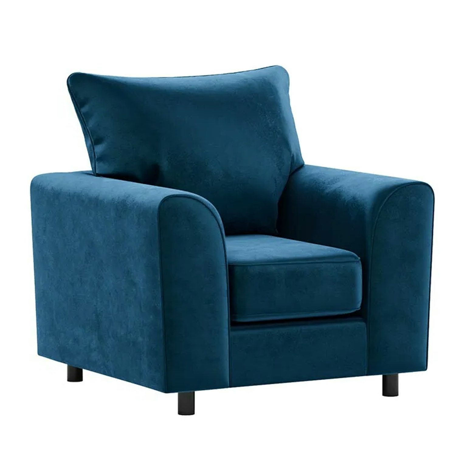Furnishings For Less Blue Brooklyn Full Foam Plush Velvet Armchair
