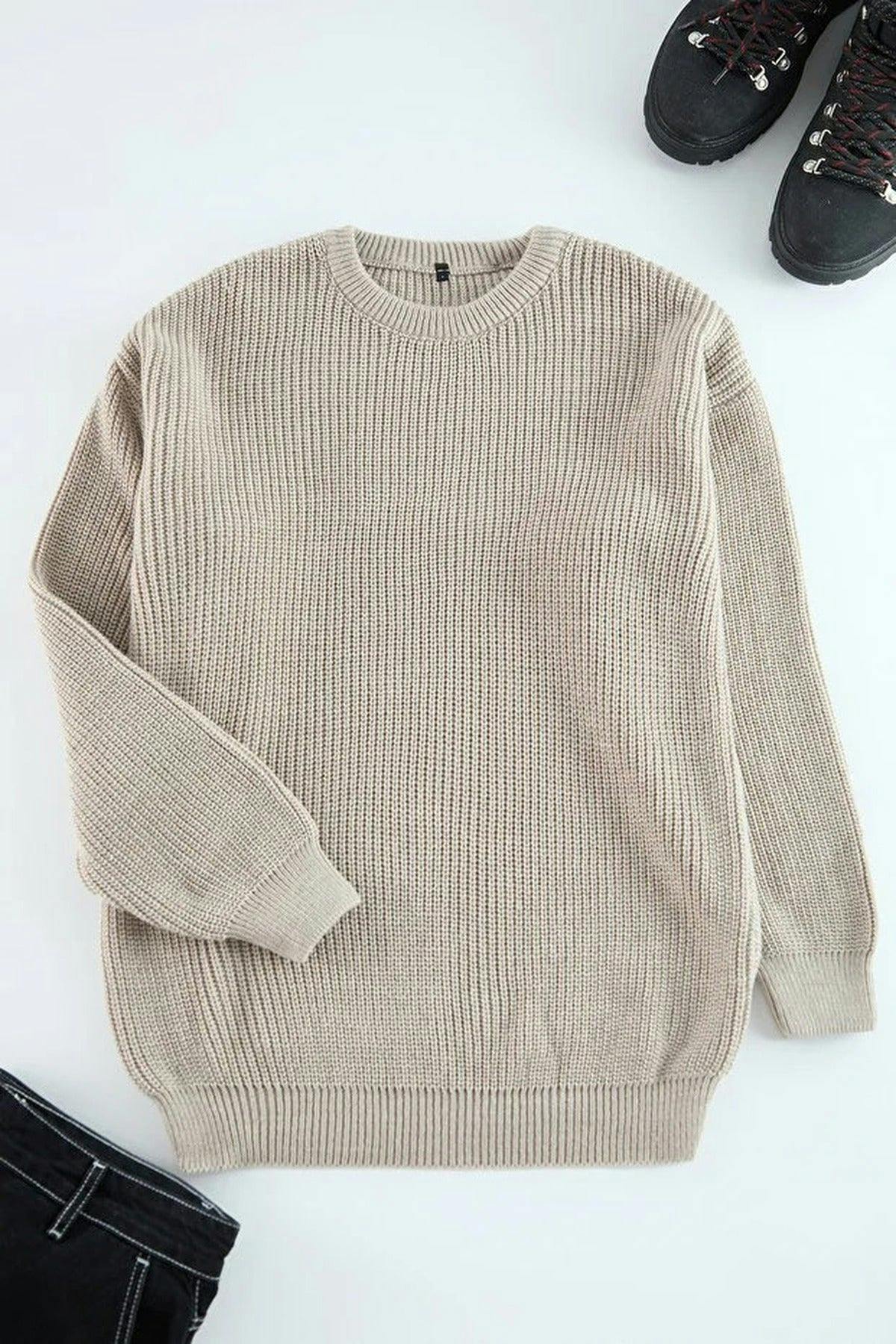 Wovcor Men's Crew Neck Sweater - Stone - Xl