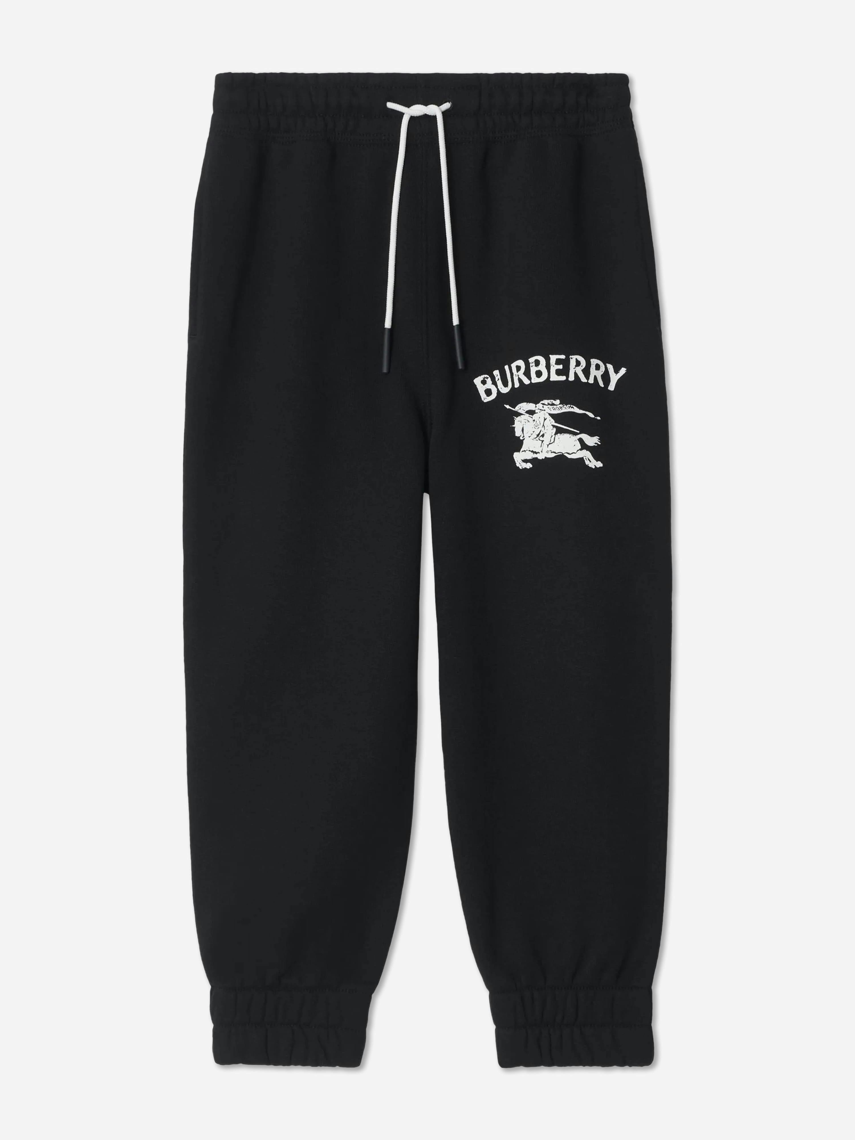 Burberry Kids Boys Black Burberry Jackson Ekd Joggers In - 10 Yrs