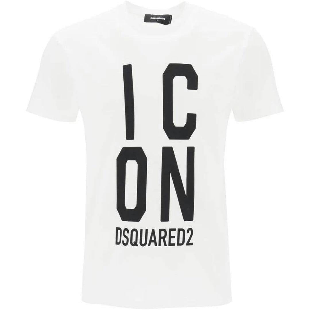 Dsquared2 Unisex White Adult Icon Logo Cool Fit T-Shirt - S - 100% Cotton