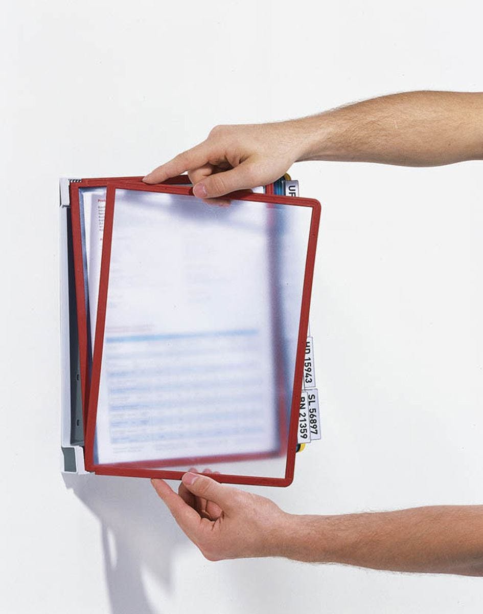 Durable Vario Wall 10 Display Panel Document Holder | 10 Panel | A4 Colour Coded