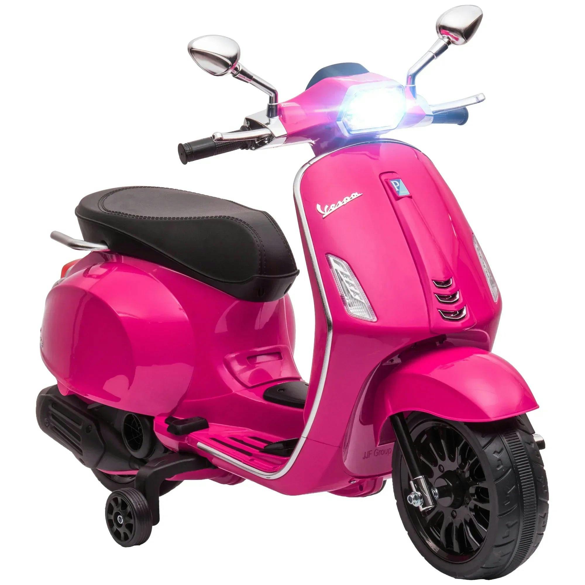 Tommy Toys Kids Electric Bike Vespa Licensed - Pink - 12V - Image 6