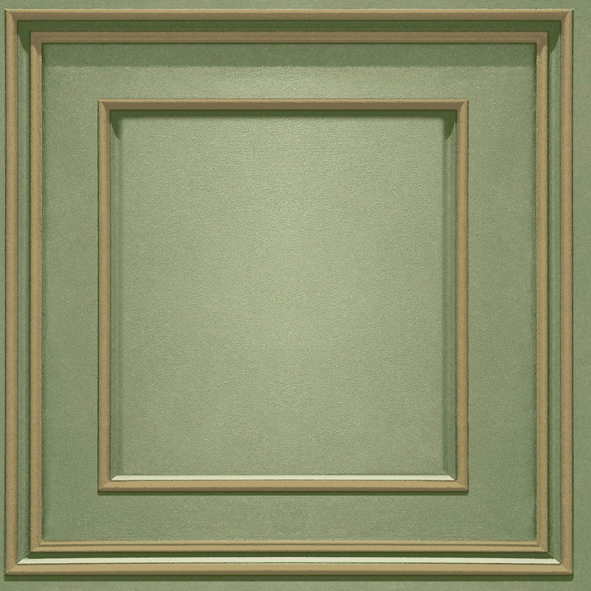 World Of Wallpaper Green/Gold Forbidden Fruit Panel Wallpaper - Sage - Sage - 10M X 53Cm - 100% Mixed