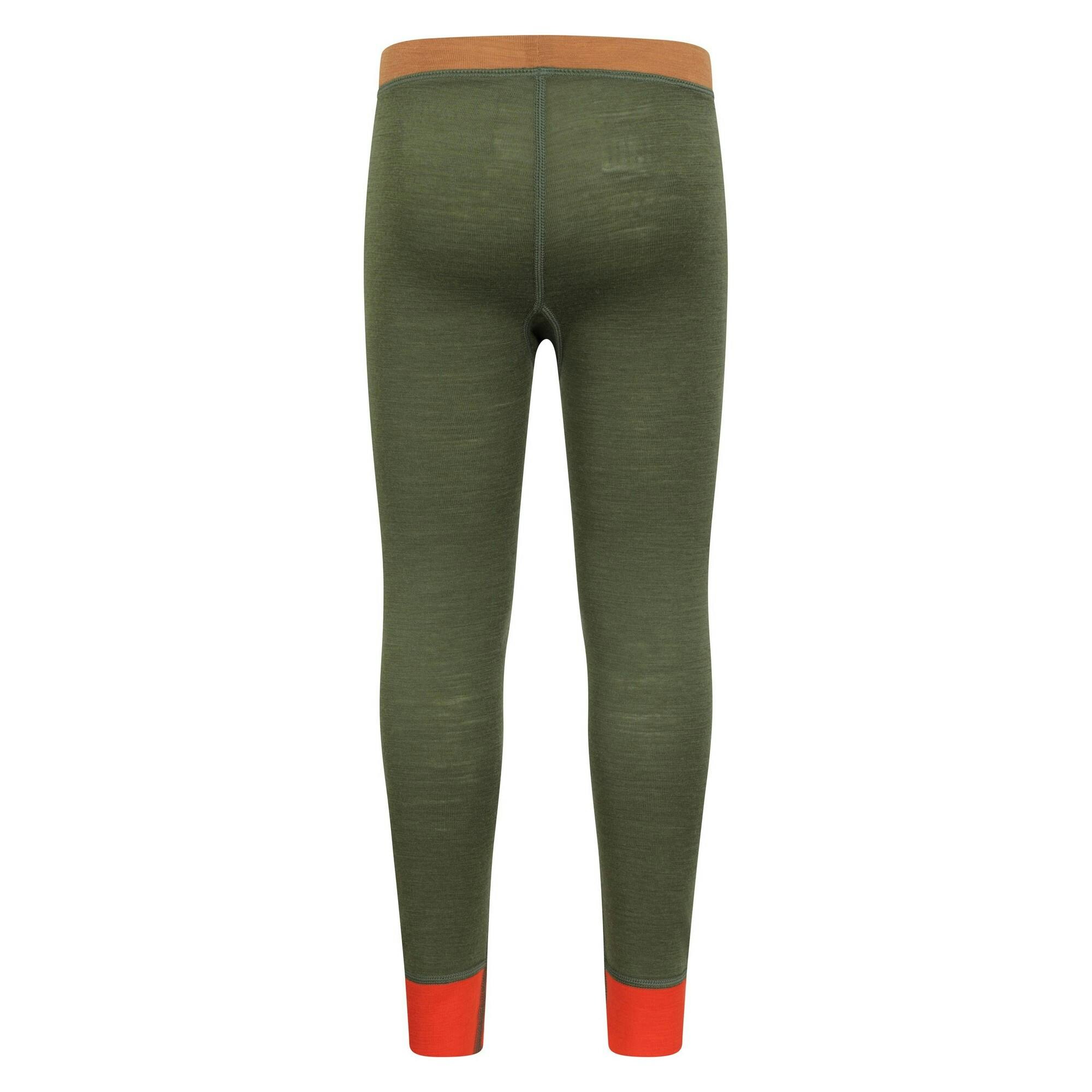 Mountain Warehouse Green Childrens/Kids Colour Block Merino Wool Base Layer Set - Khaki