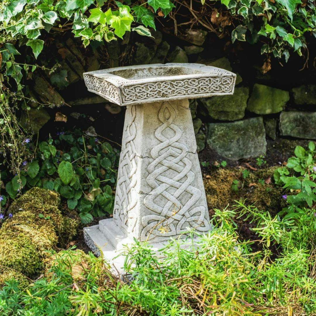 Osn Celtic Style Birdbath With Square Top