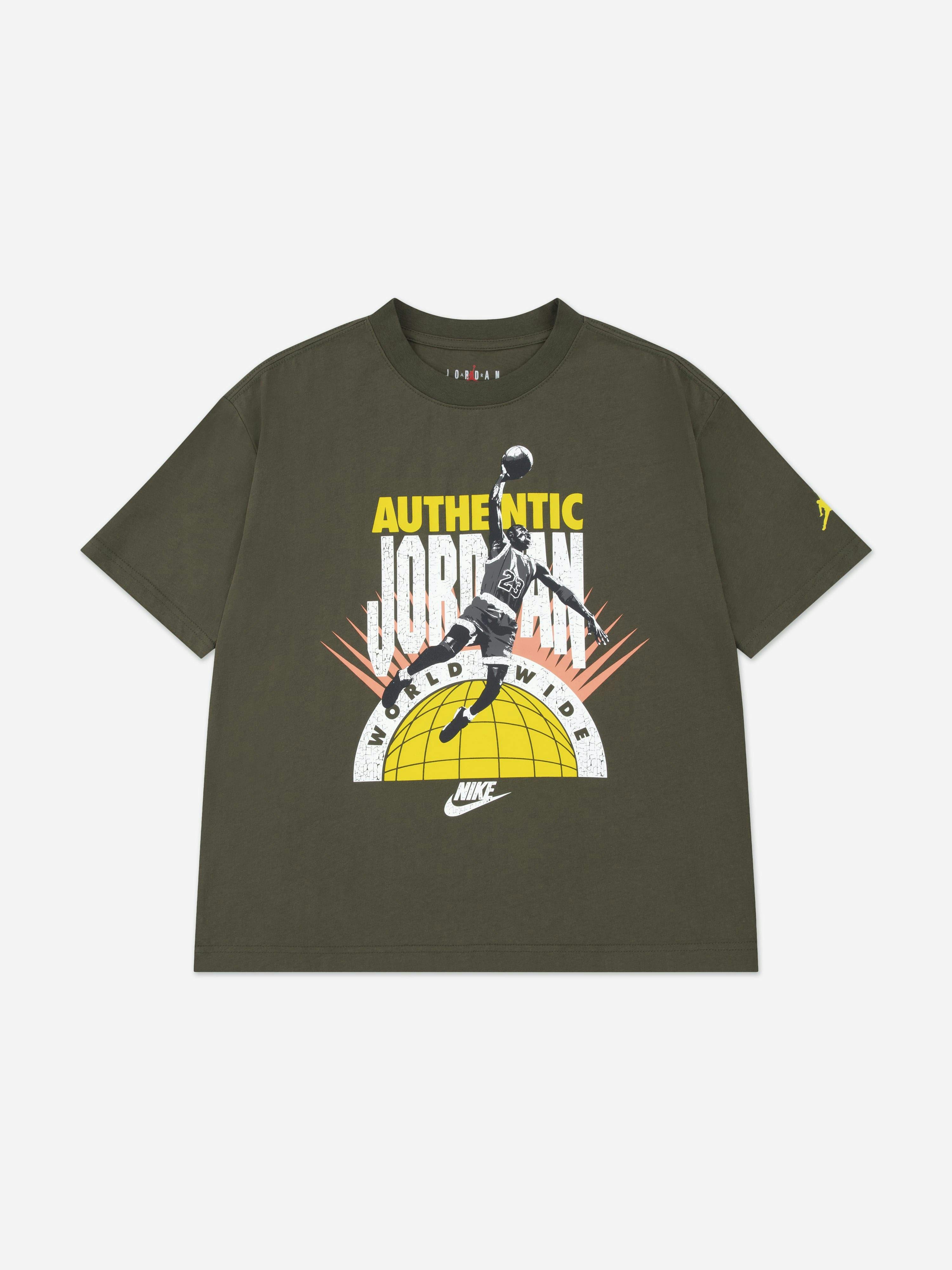Jordan Boys Green Authentic T-Shirt In - 12 - 13 Yrs