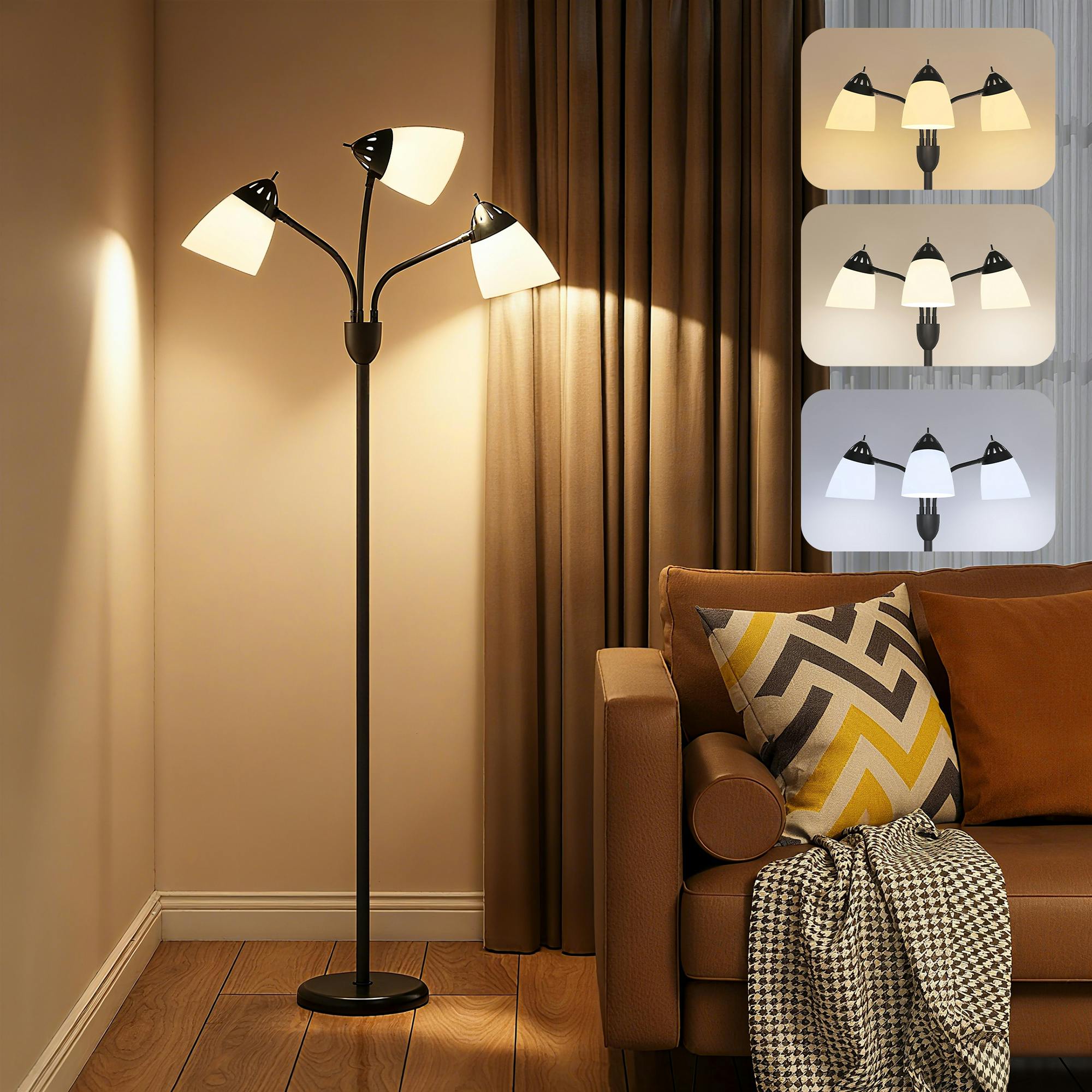 Homcom Unisex Black Arc Tree Floor Lamp With 3000K/4500K/6500K Colour Temperatures - Image 4