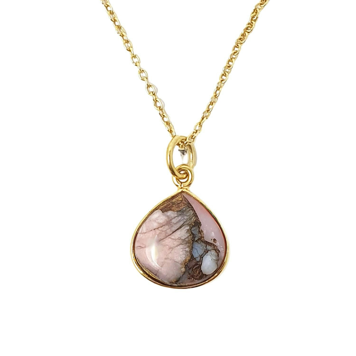 Harfi Gold 18Ct Vermeil Plated Opal October Birthstone Necklace