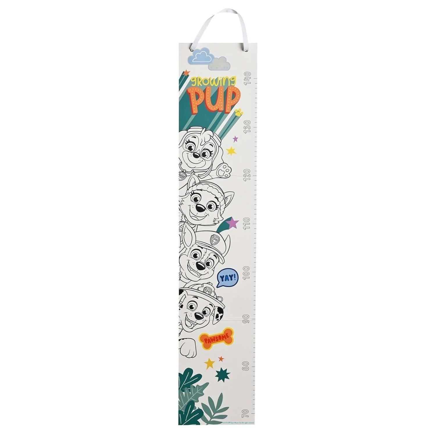 Rackhams Paw Patrol "Growing Pup" Colour In Height Chart - Multi - Height Chart
