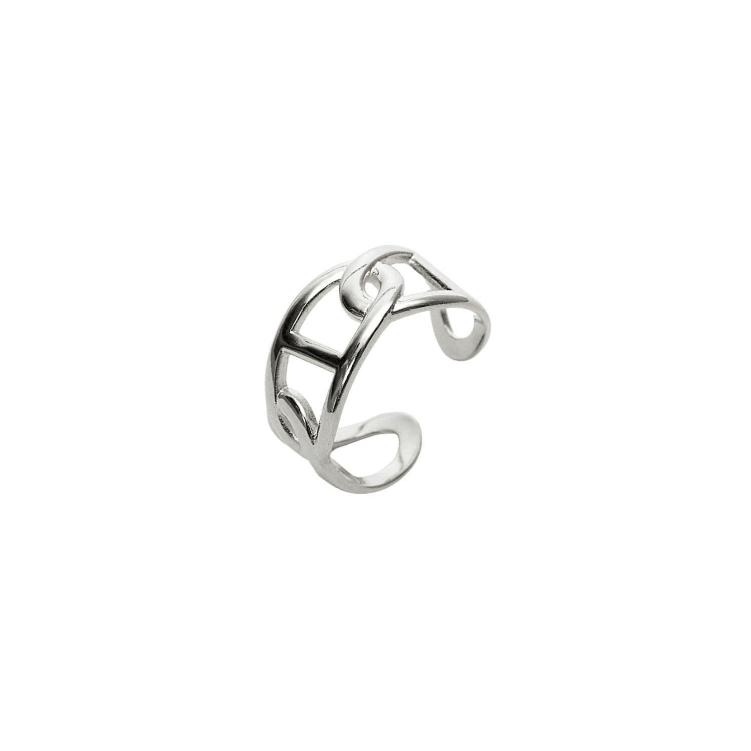 Spero London Silver Large Chain Ring Sterling