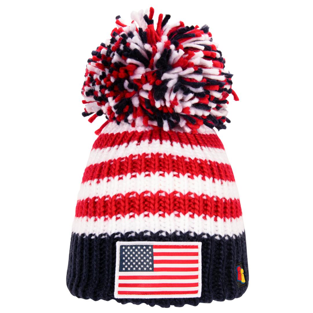 Big Bobble Hats Unisex Red/White The Patriot
