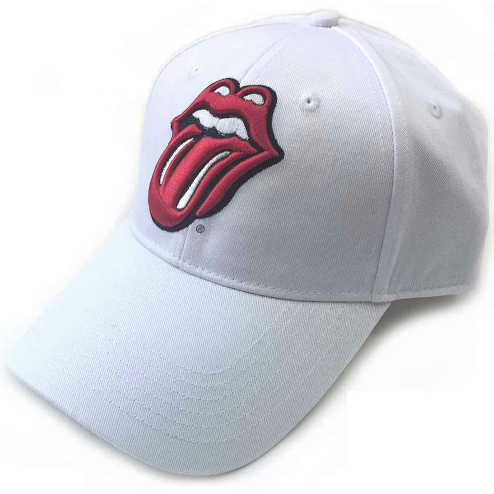 Paradiso Clothing Unisex White The Rolling Stones Classic Tongue Band Logo Strapback