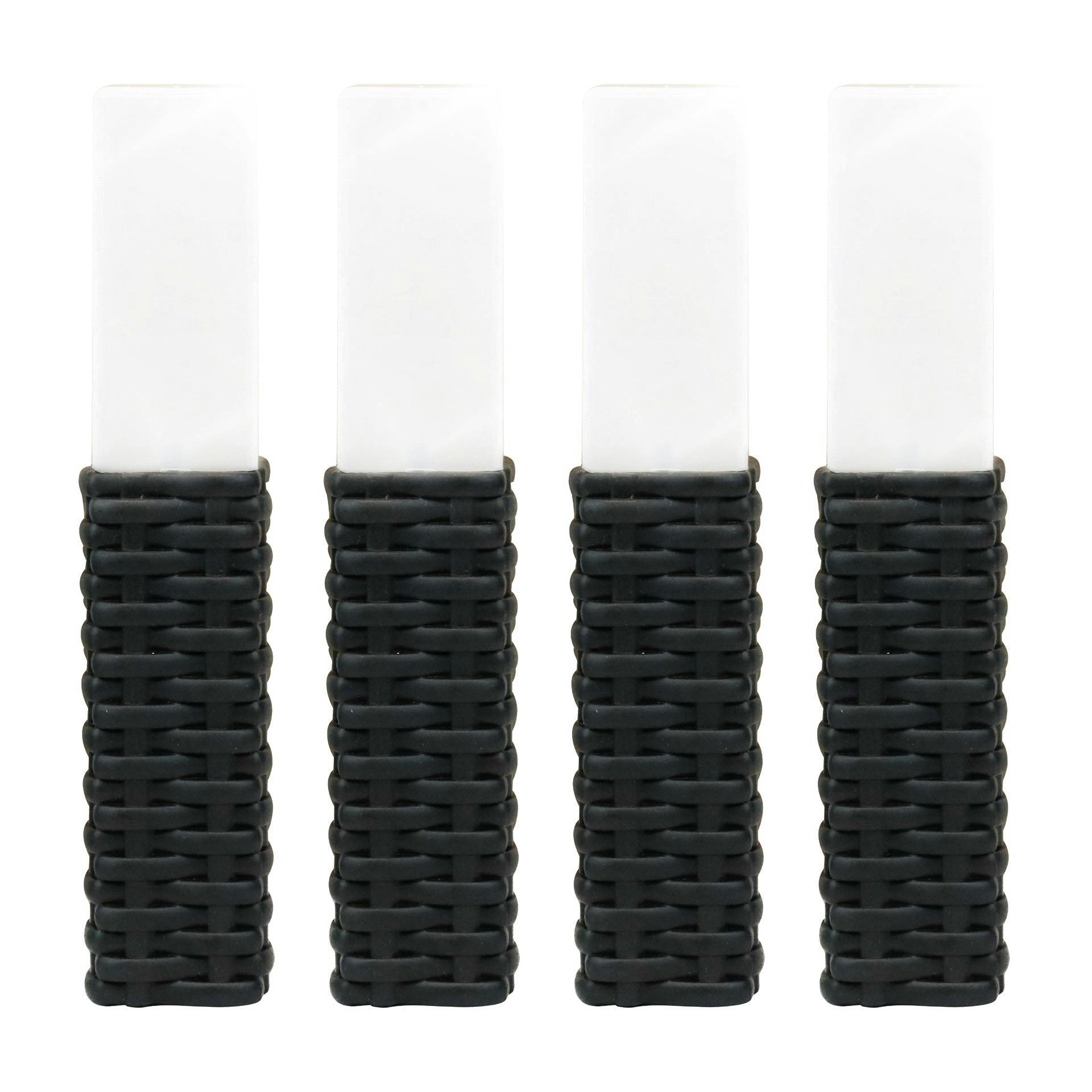 Rackhams Light/Dark Pack Of 4 Solar Stake S – Rattan Effect Led S