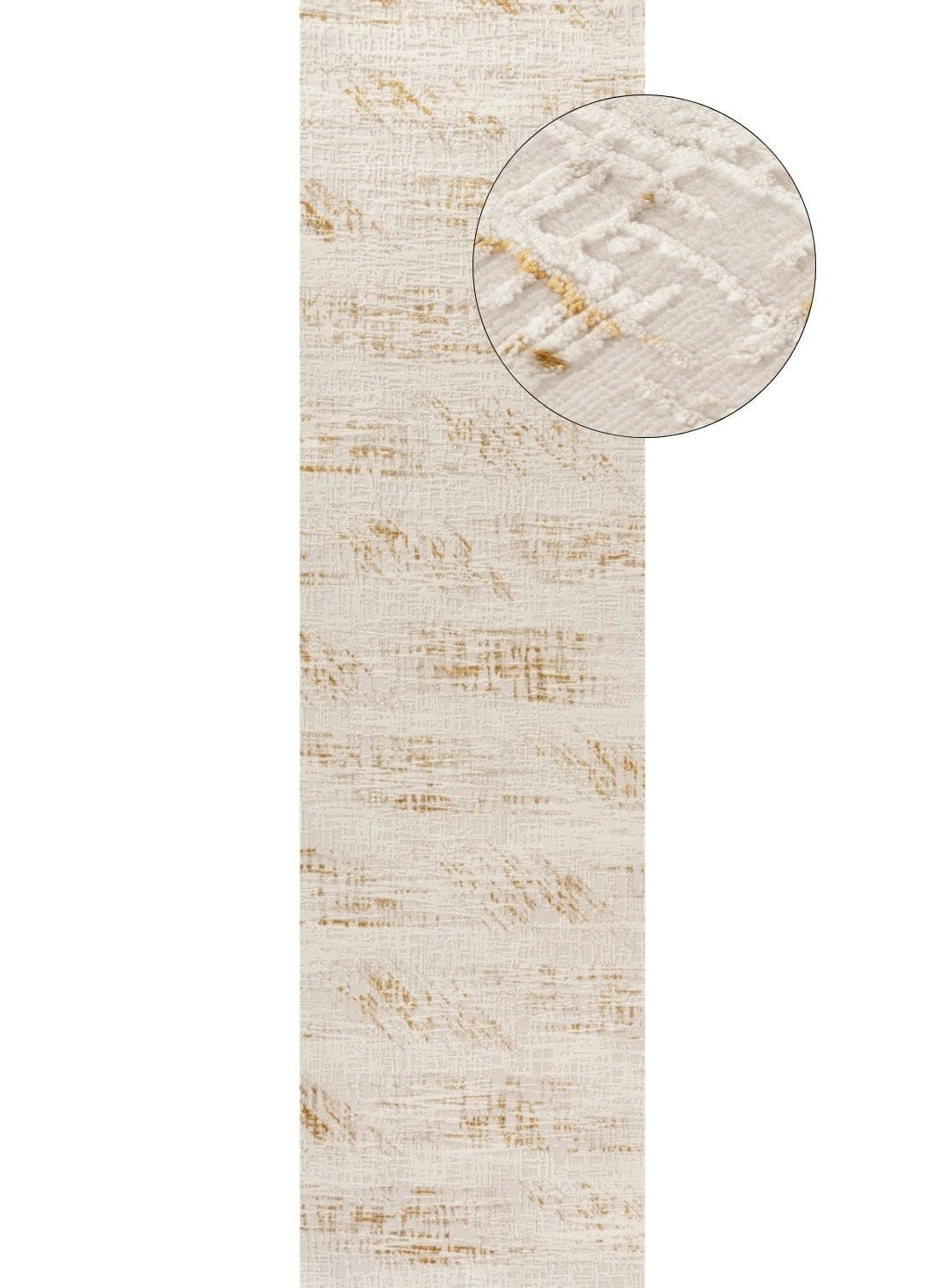Rackhams Cream/Gold Carmel - Abstract Rug | 6030 - 80X300 Cm