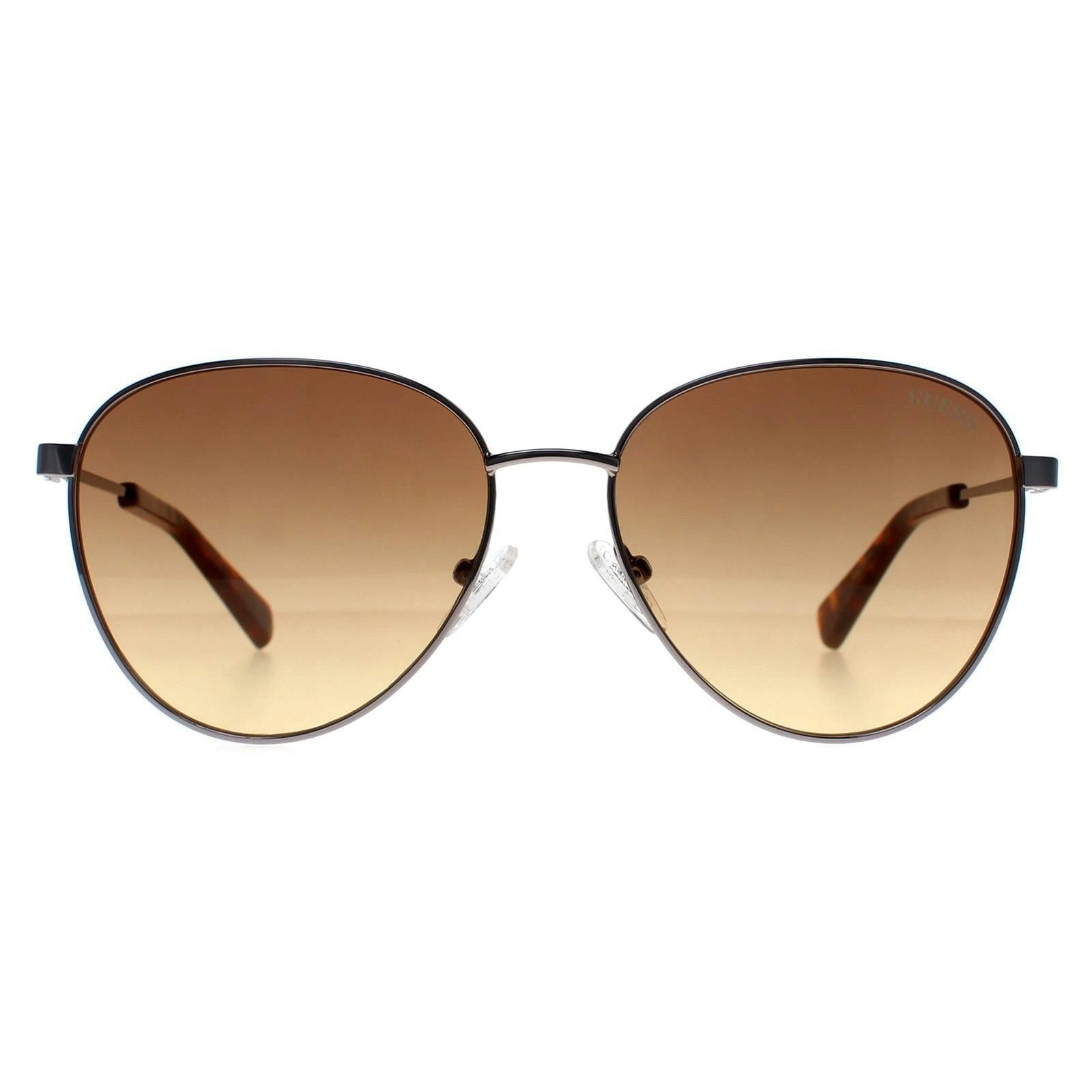 Guess Men's Light Gu8257 Shiny Nickeltin Sunglasses