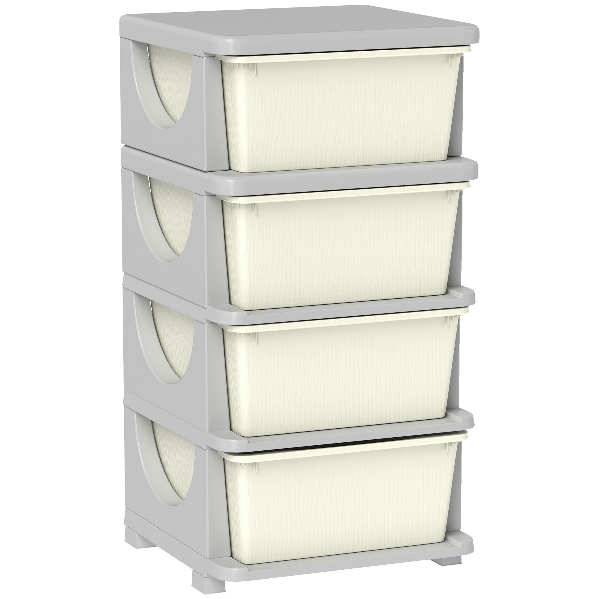 Rackhams Blue/Cream Kids Storage Units With Drawers 3 Tier Chest Dresser Tower - Polypropylene Size 37