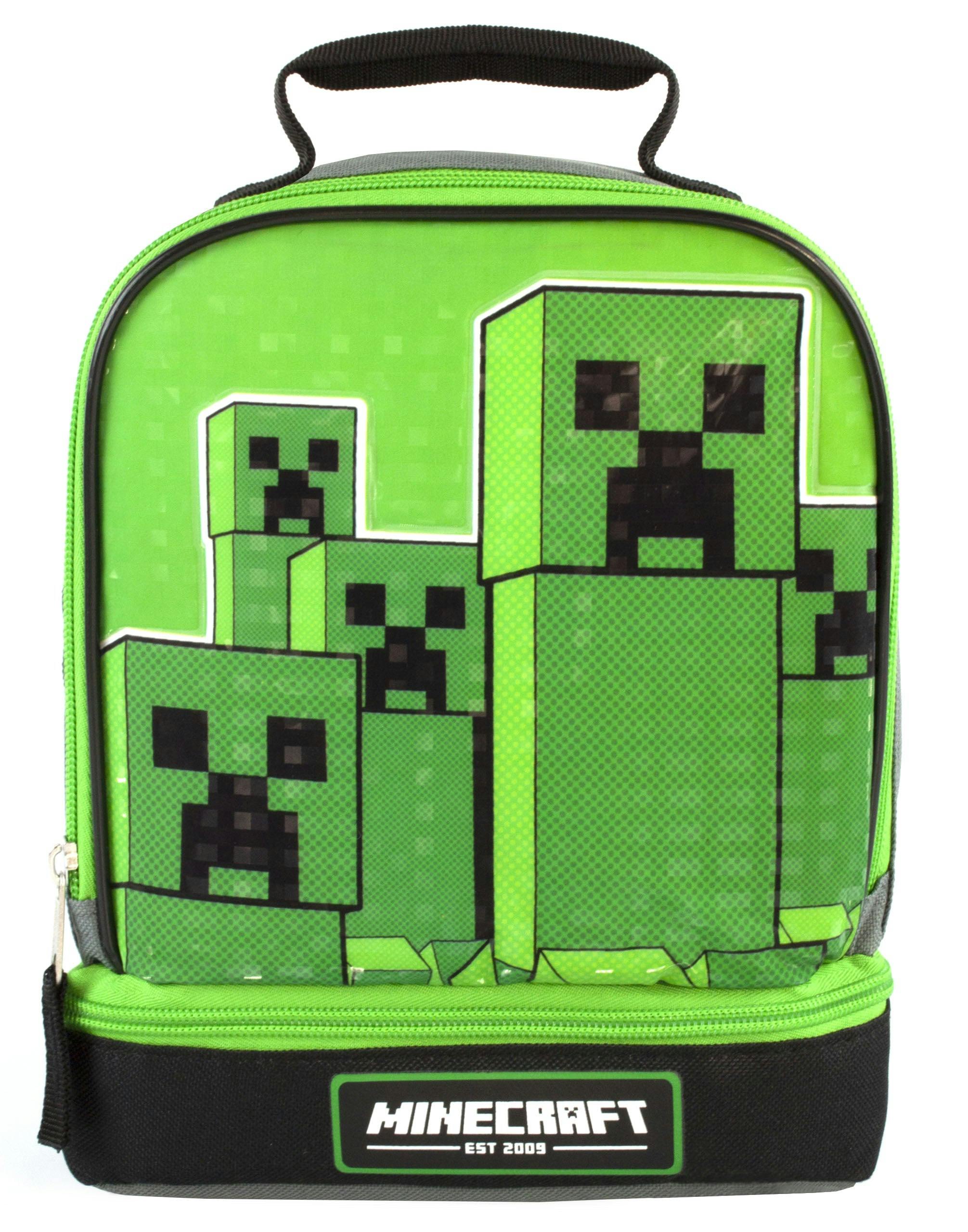 Rackhams Boys Green Minecraft Creeper Zip Lunch Bag (One Size)