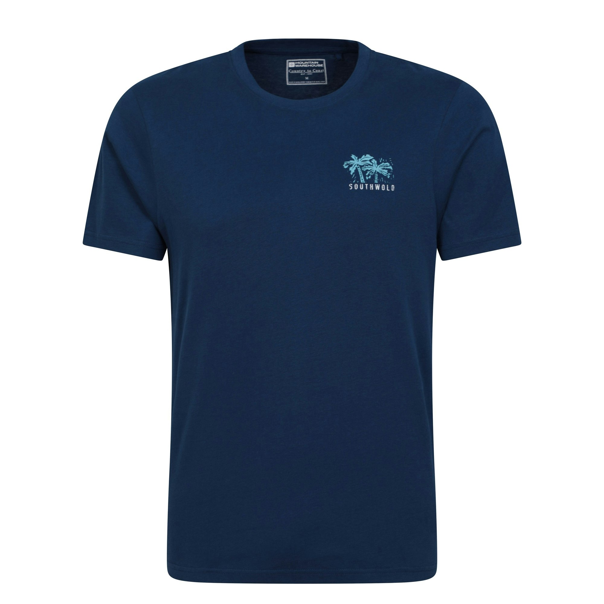Mountain Warehouse Men's Dark/Blue Southwold Back Print Organic T-Shirt - Extra Large