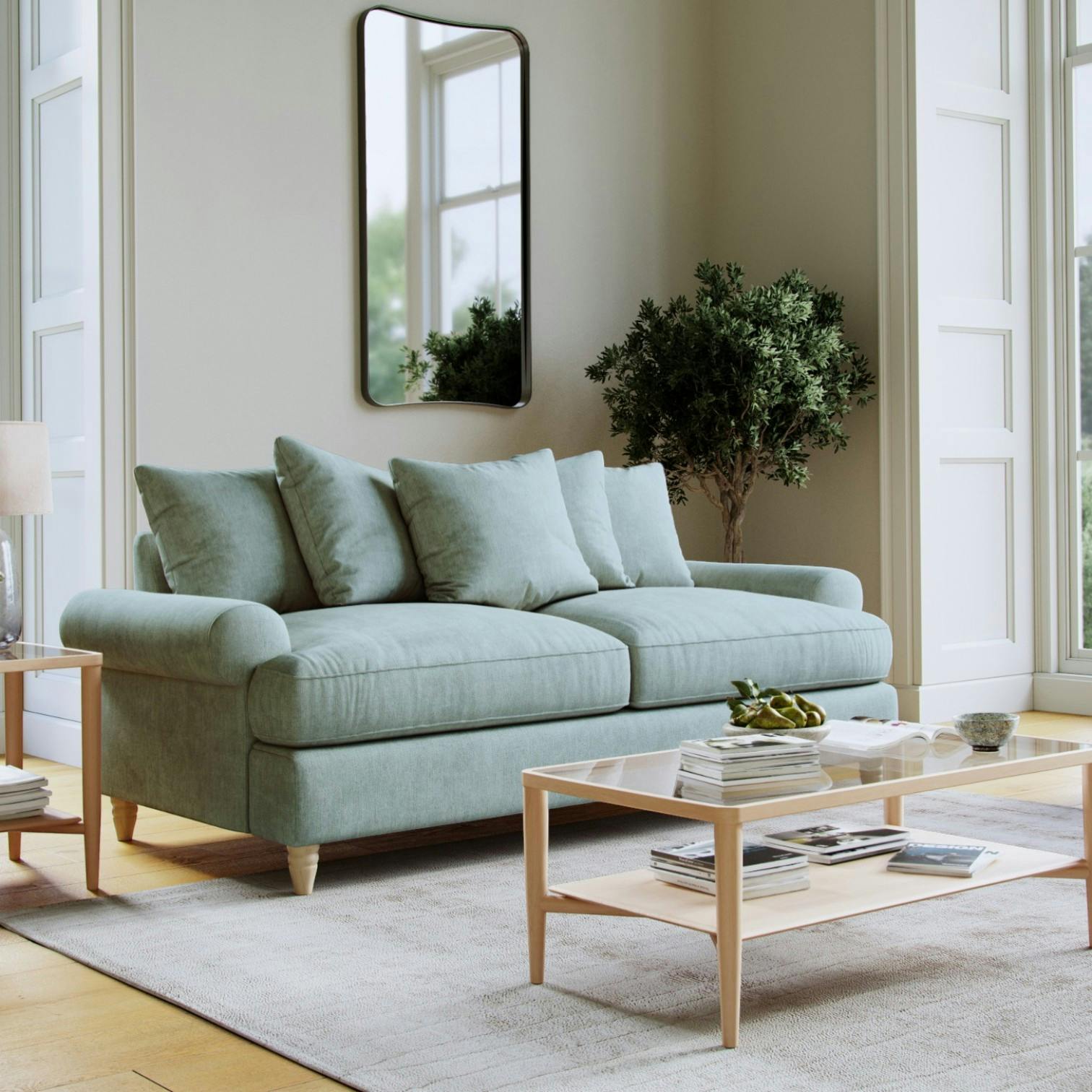 Rackhams Brentwood Large Sofa - Aqua