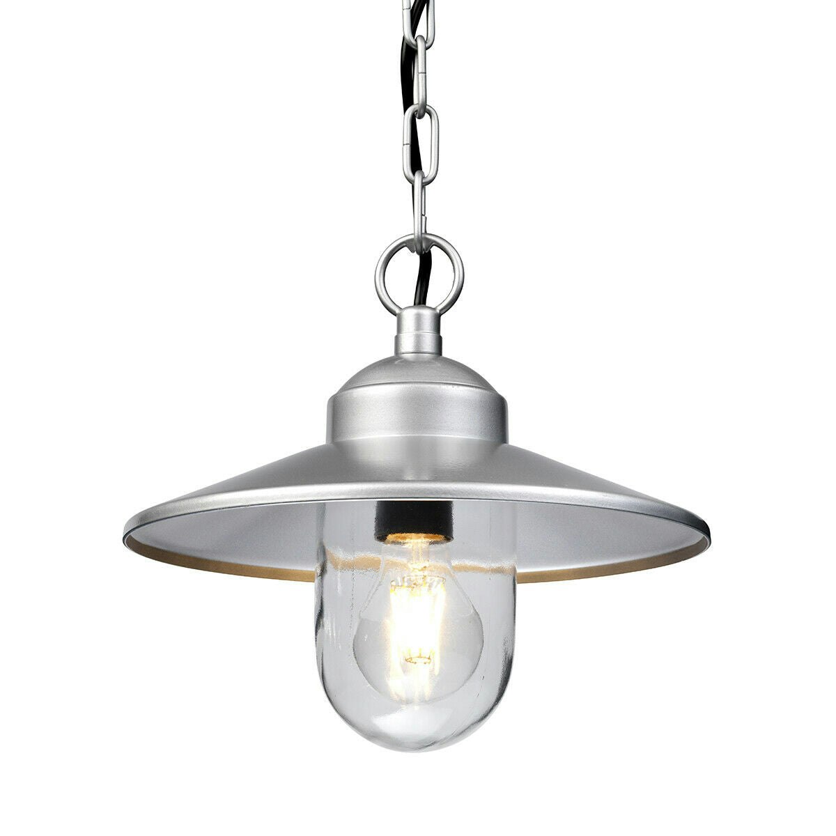 Rackhams Silver Outdoor Ip44 Bulb Chain Lantern 304 Ss Led E27 60W Size 1