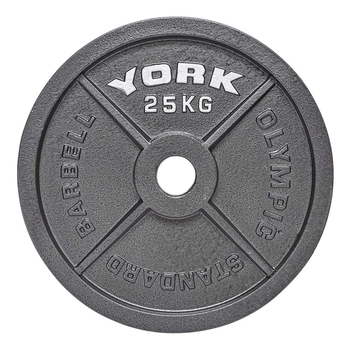 York Olympic Hammertone Cast Iron Weight Plate 1 X 25Kg