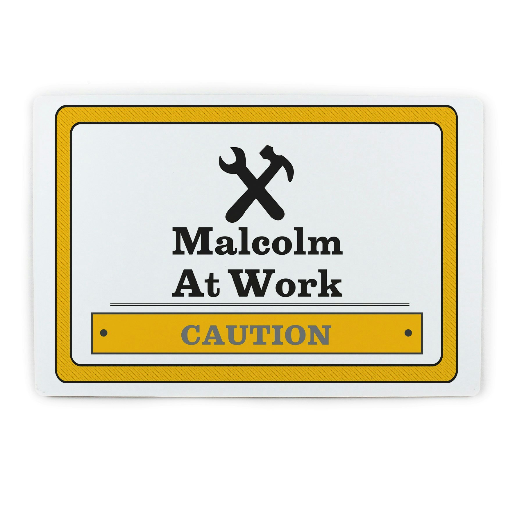 Rackhams Personalised Man At Work Sign