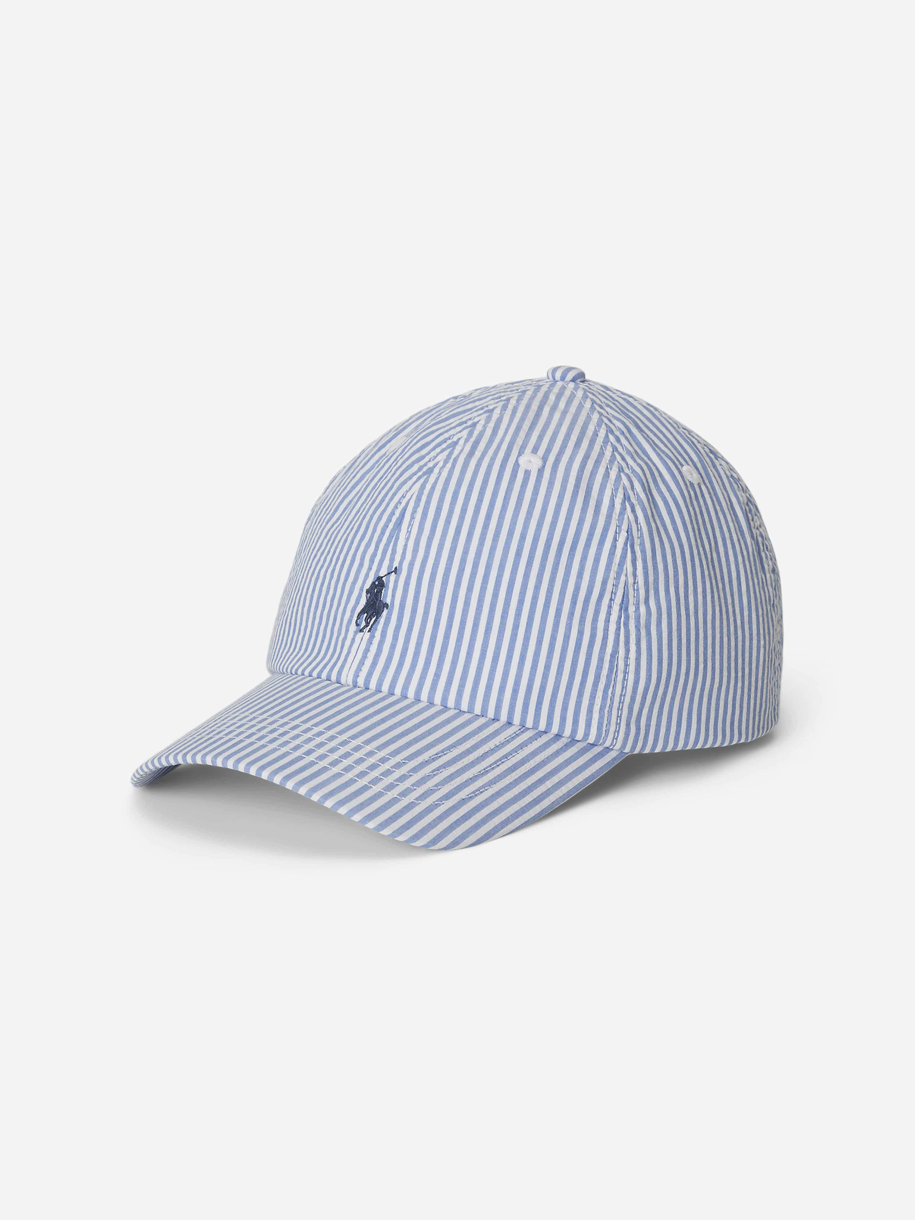 Ralph Lauren Kids Boys Blue Ralph Lauren Striped Seersucker Cap In - 8 - 20 Yrs