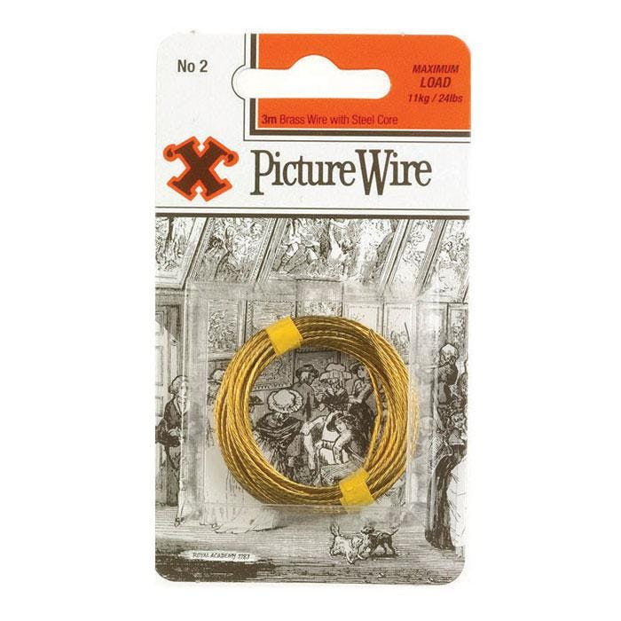 Rackhams Brass Picture Wire No 2 Solid 3M Blister Pack - One Colour - One Size - One Colour
